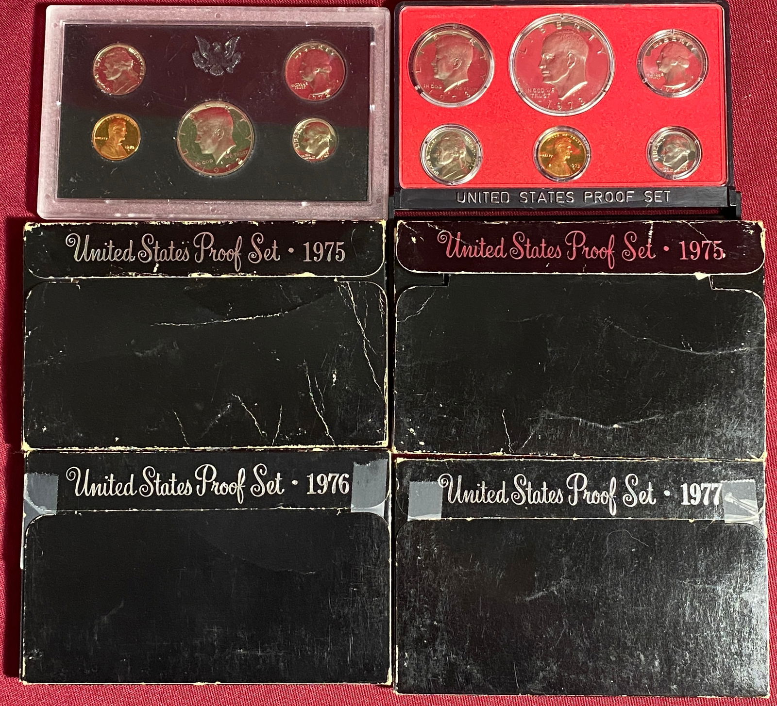 Six U.S. Mint Proof Sets - 1972, 1973, (2) 1975, 1976, 1977 - Two with No Boxes (1 of 1)