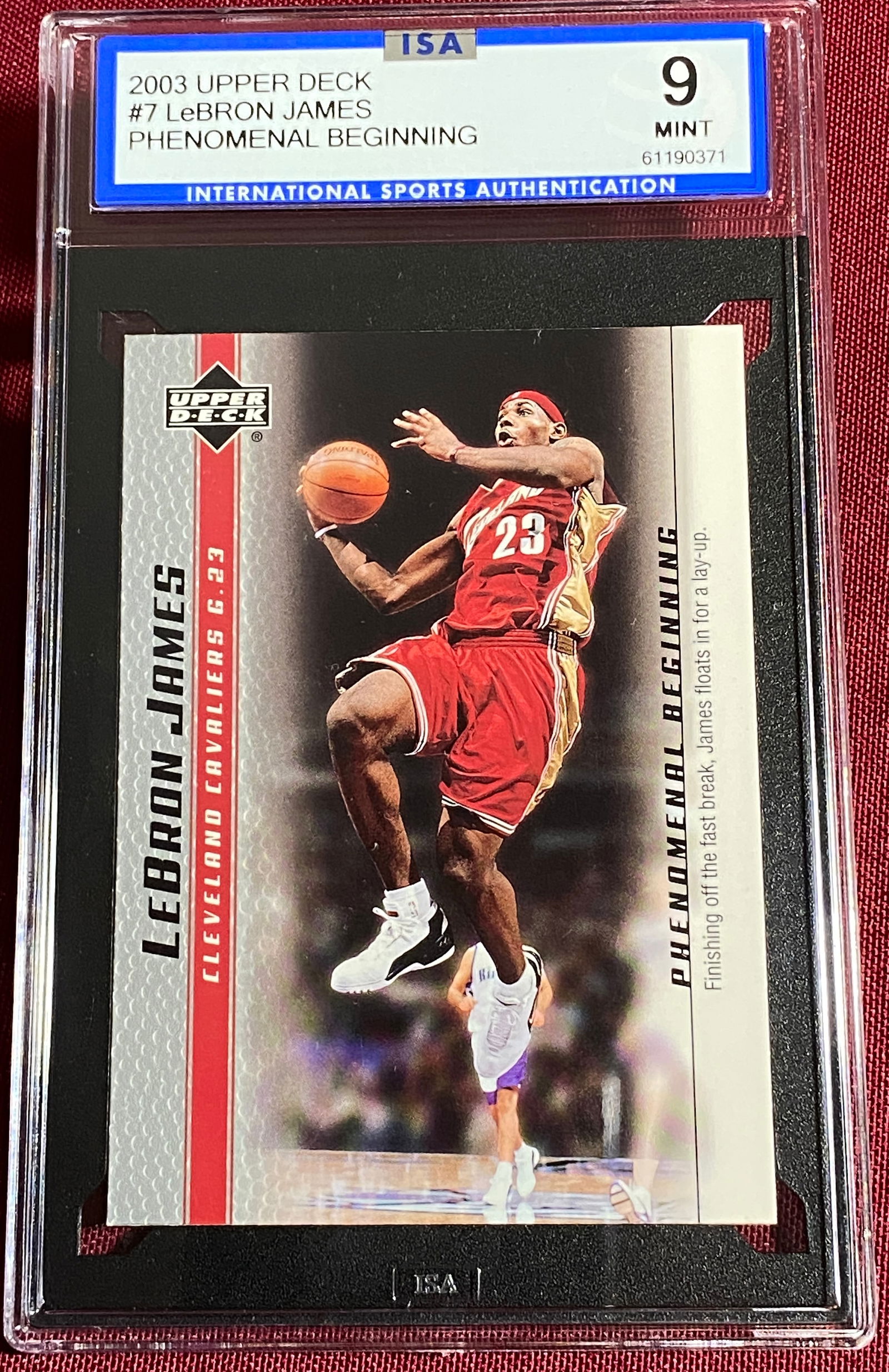 Graded 2003 Upper Deck #7 LeBron James - Phenomenal Beginning - Baseball Card - GEM Mint 9 (1 of 3)