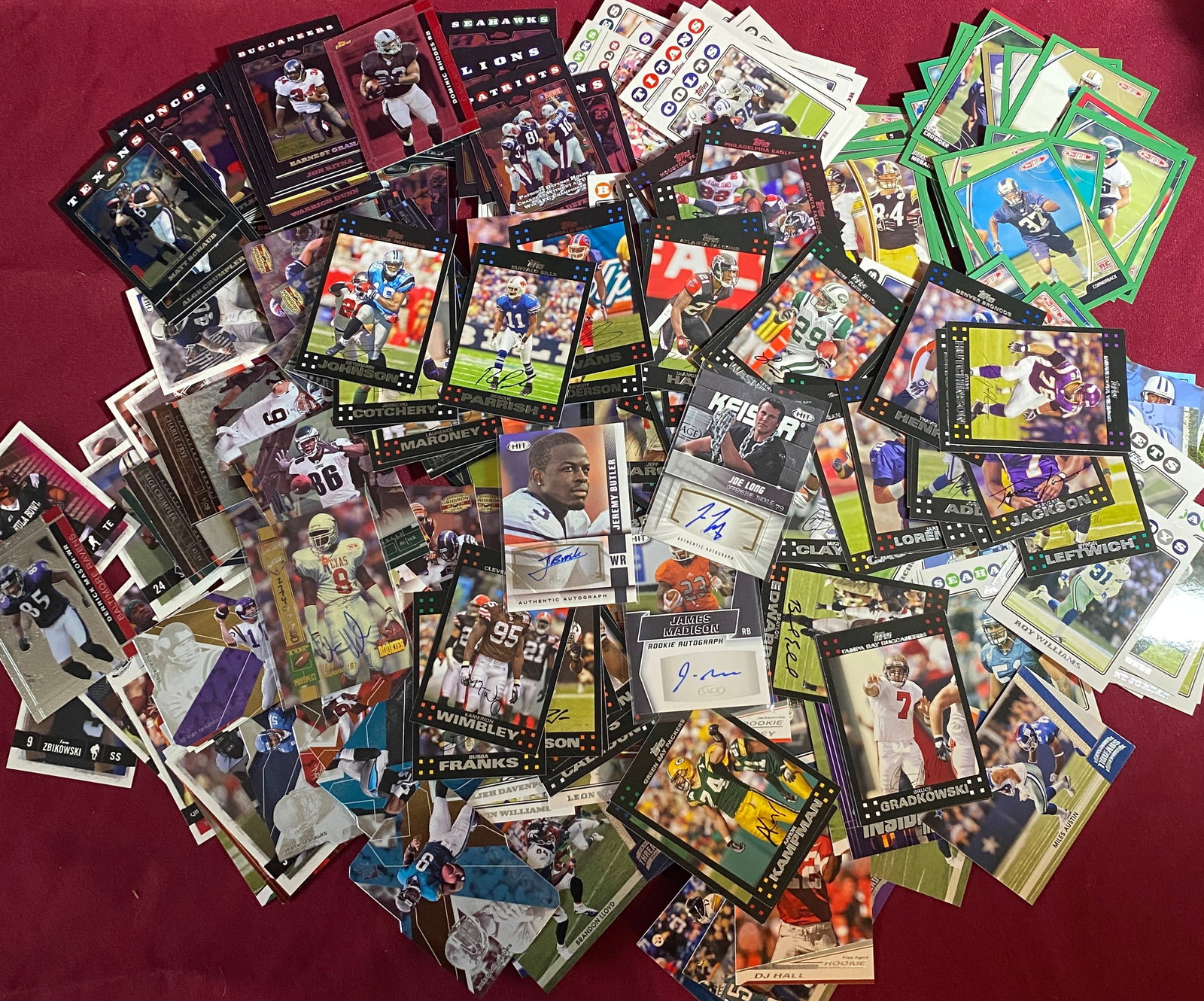 Lot of Mixed Football Cards - Some Autographed - Various Years - TOPPS, Donruss, Etc.: Lot of Mixed Football Cards - Some Autographed - Various Years - TOPPS, Donruss, Etc.