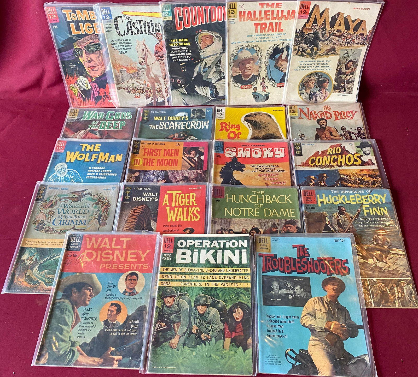 Twenty Assorted 12 Cent Comic Books - Walt Disney, The Wolfman, First Men in the Moon, Etc. (1 of 6)