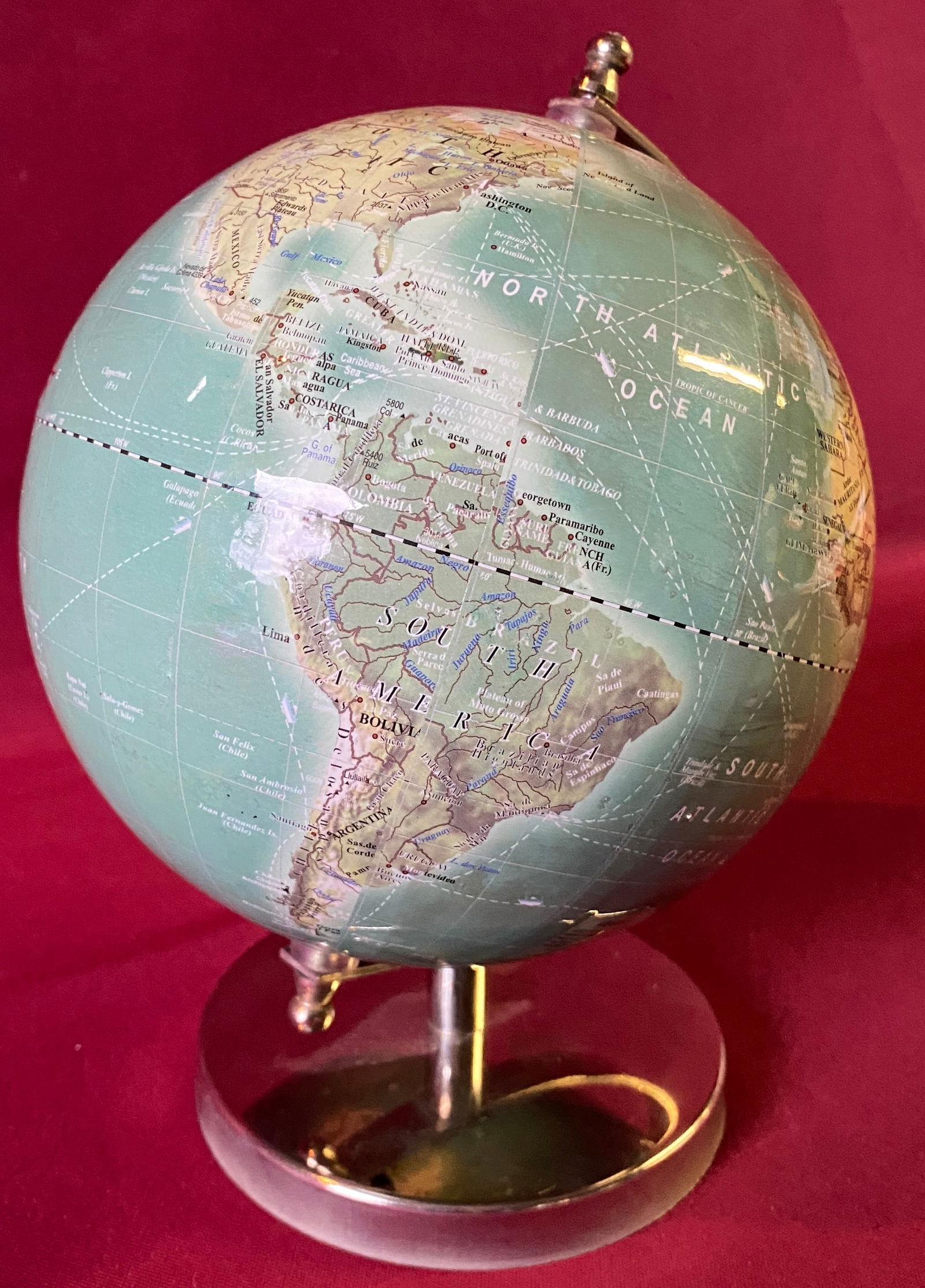 Small Chrome Framed 8" Modern Globe: Small Chrome Framed 8" Modern Globe