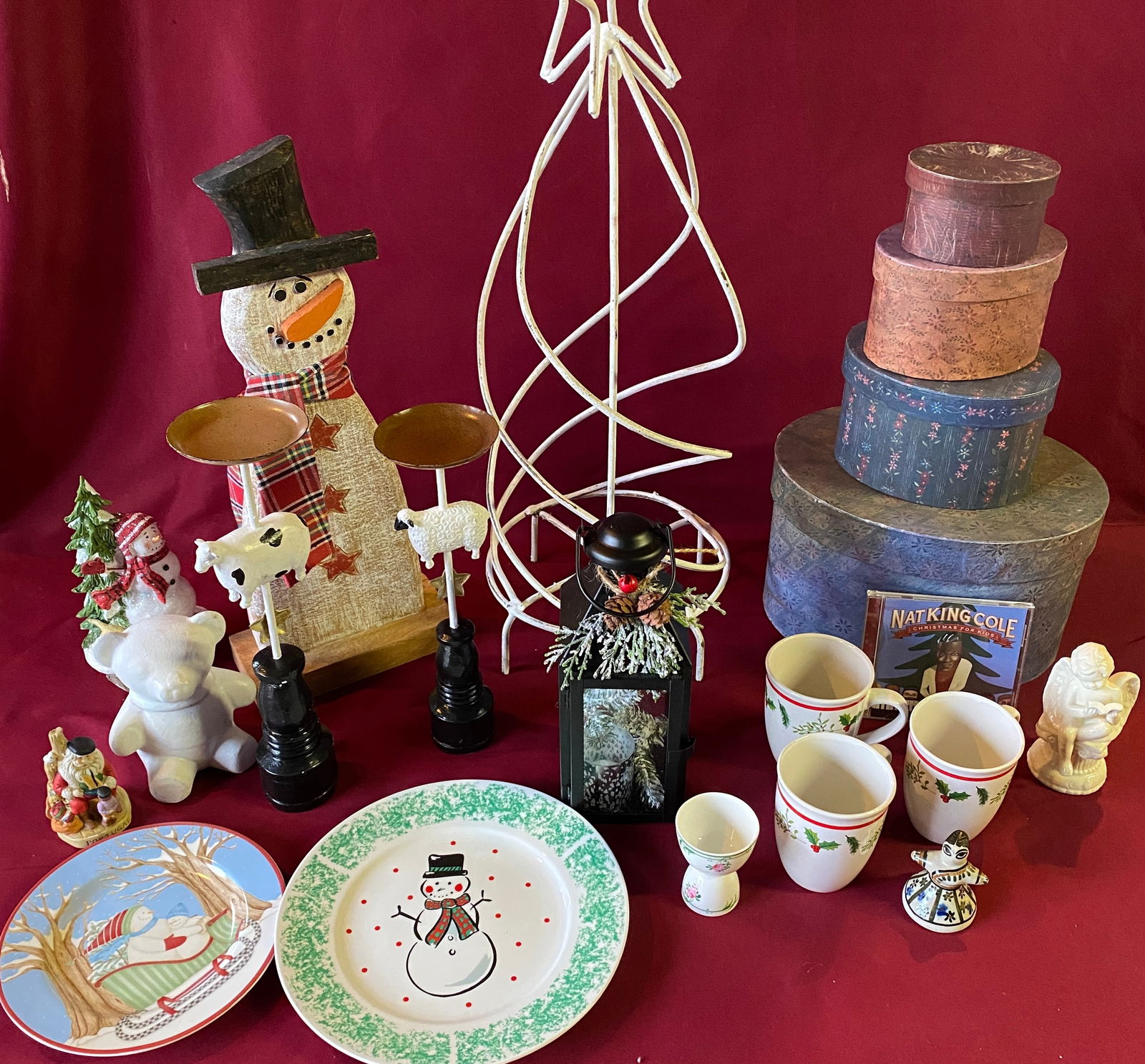 Large Lot of Christmas Items - Snowman, Candlesticks, Etc. - Absolutely NO Shipping (1 of 8)