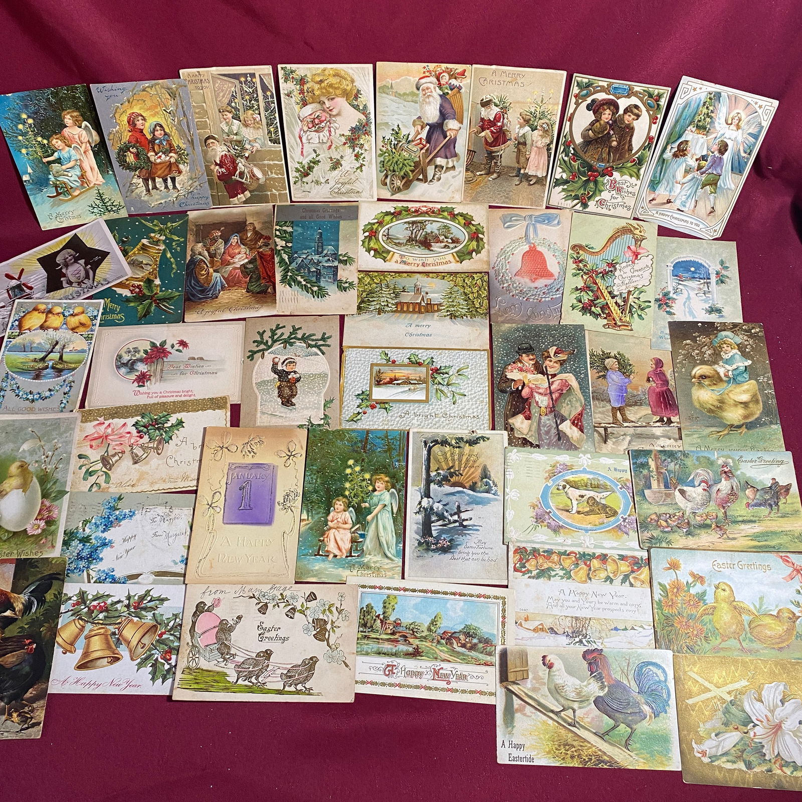 Older Holiday Postcards - Christmas, New Years, Easter - Including Santa Claus: Older Holiday Postcards - Christmas, New Years, Easter - Including Santa Claus