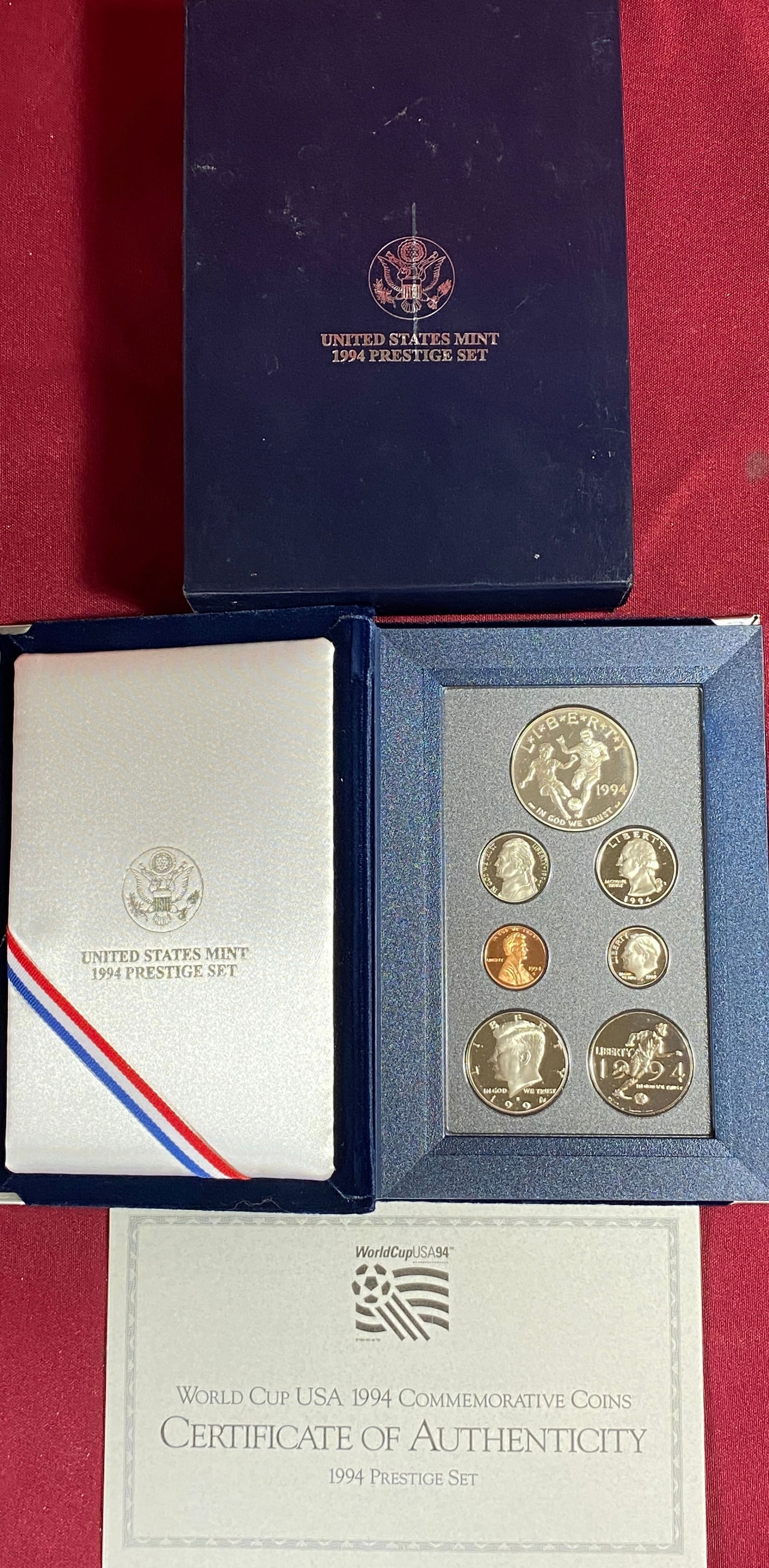 1994 U.S. Mint Prestige Set - Includes Silver World Cup Commemorative Silver Dollar (1 of 3)