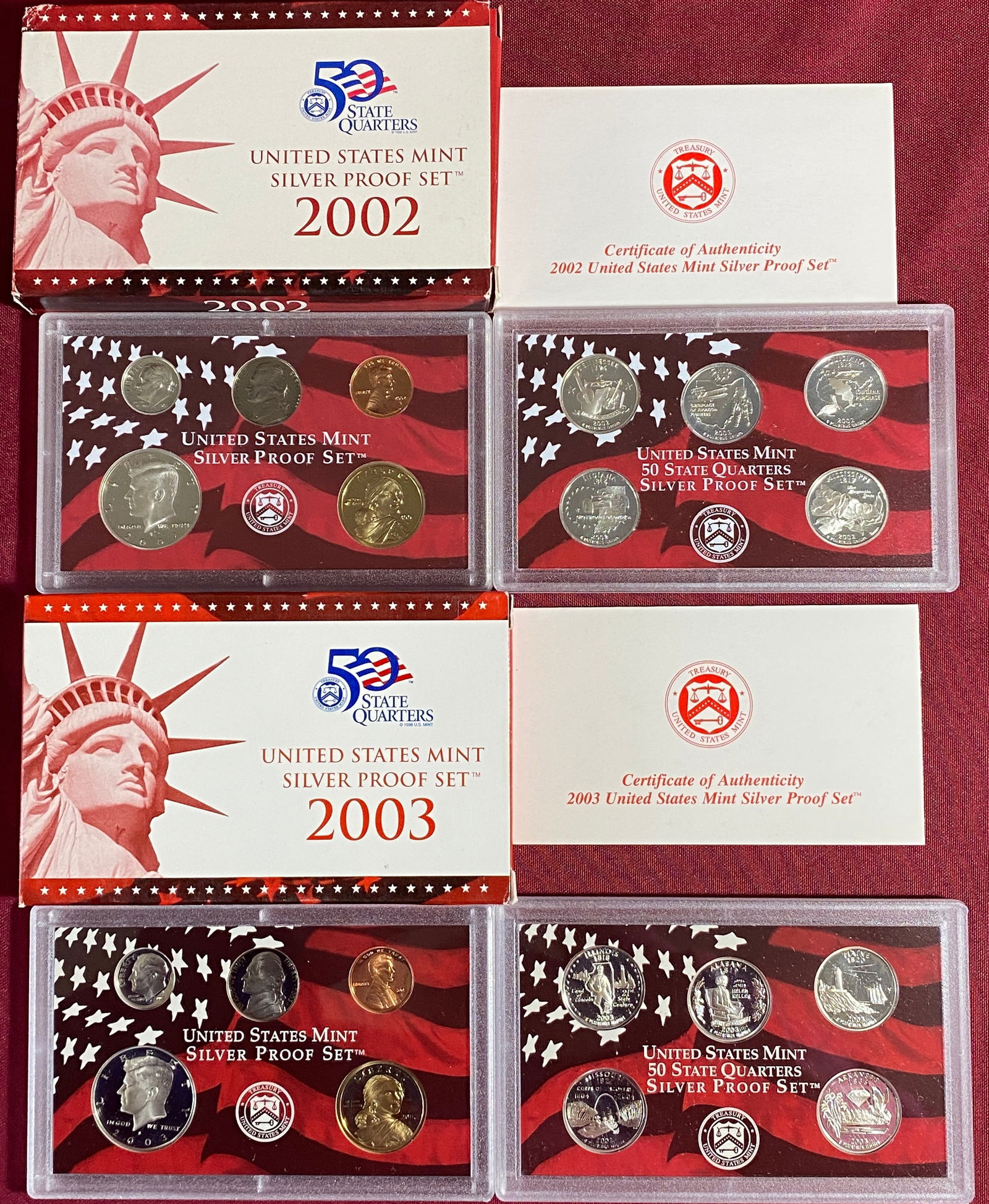 Two U.S. Mint Silver Proof Sets - 2002 & 2003 (1 of 3)