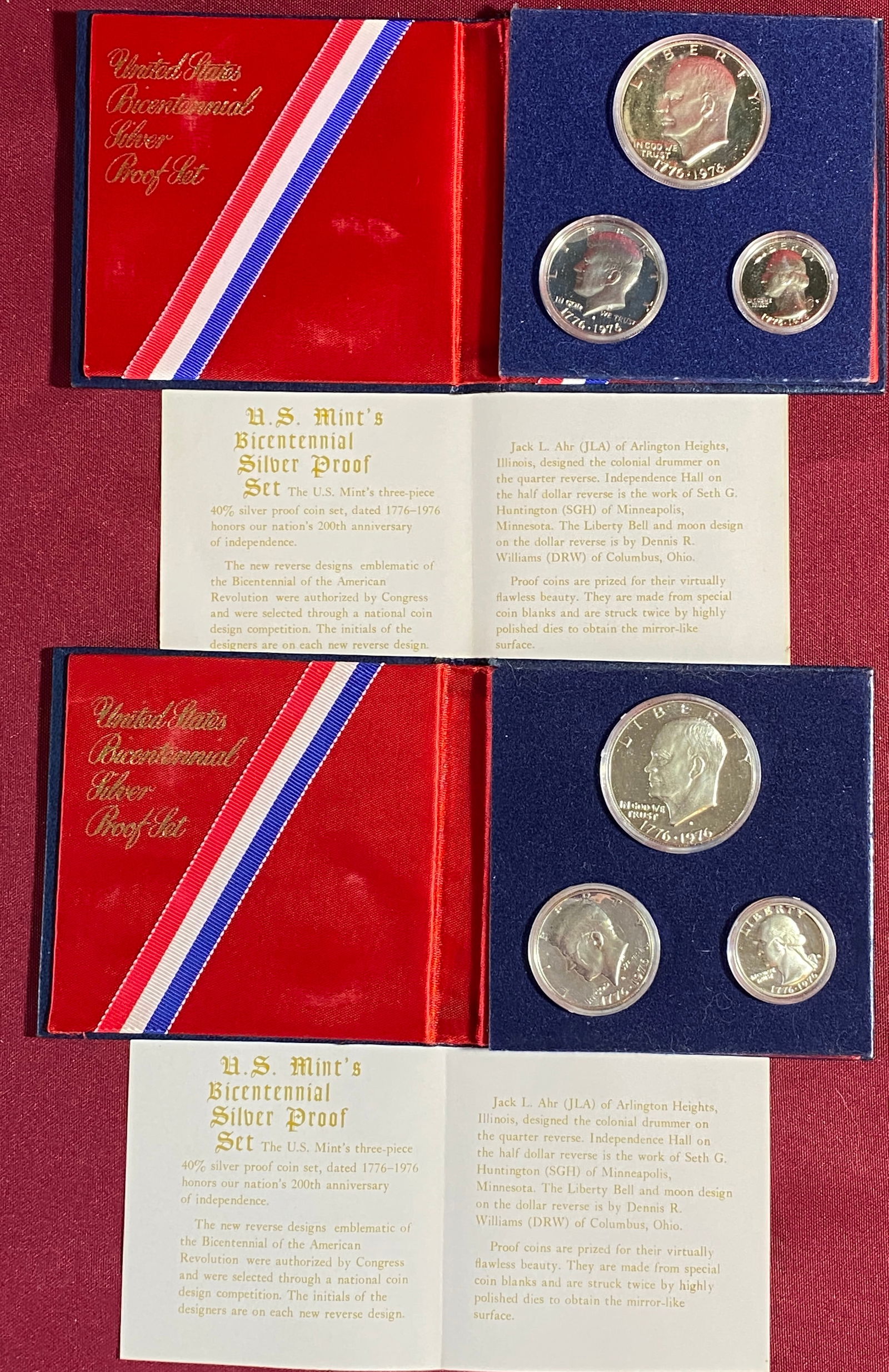 Two U.S. Mint Silver Bicentennial Coin Proof Sets (1 of 3)