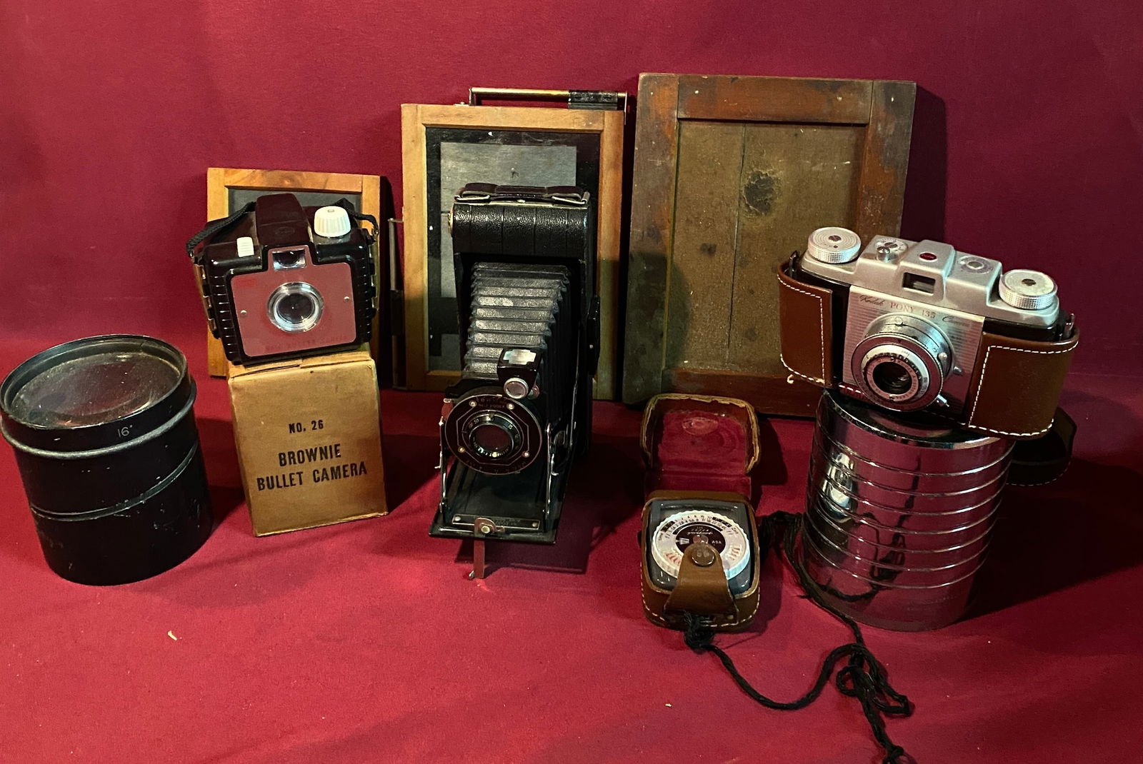 Old, Antique, Vintage Camera and Accessories - Kodak JR6-16, Brownie Bullet, and Kodak Pony (1 of 6)