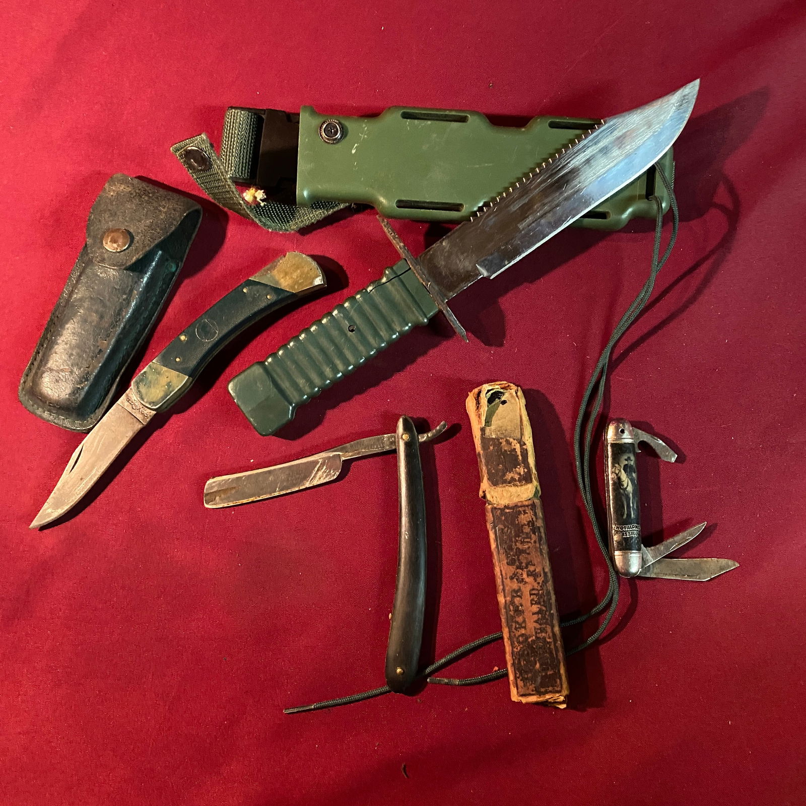 Hop-A-Long Cassidy Jackknife, Coyote, Rostfrei Bowie, Straight Razor: Hop-A-Long Cassidy Jackknife, Coyote, Rostfrei Bowie, Straight Razor