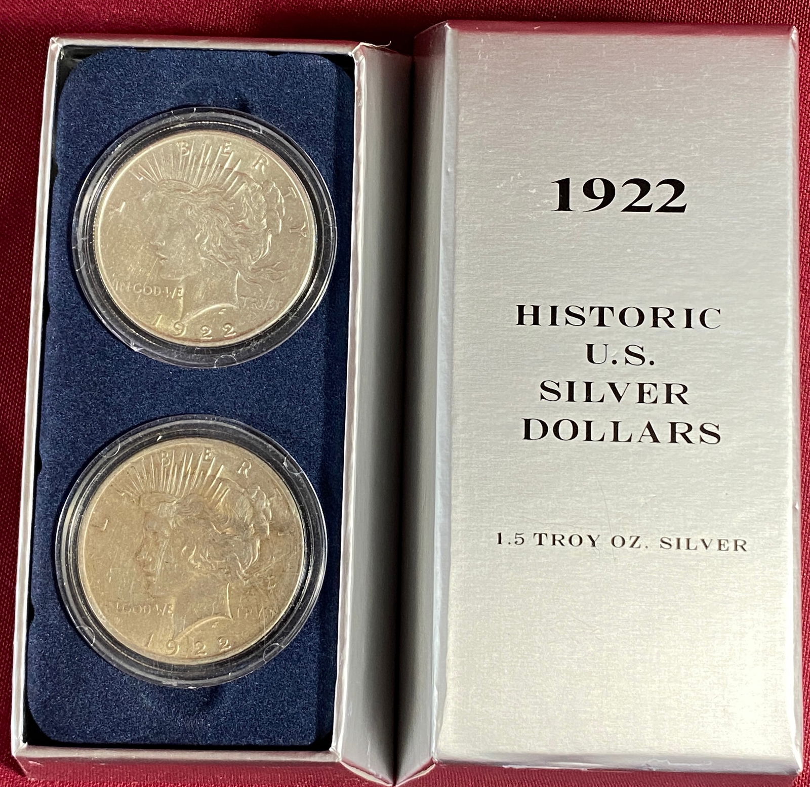 Two 1922 Peace Silver Dollars (1 of 5)