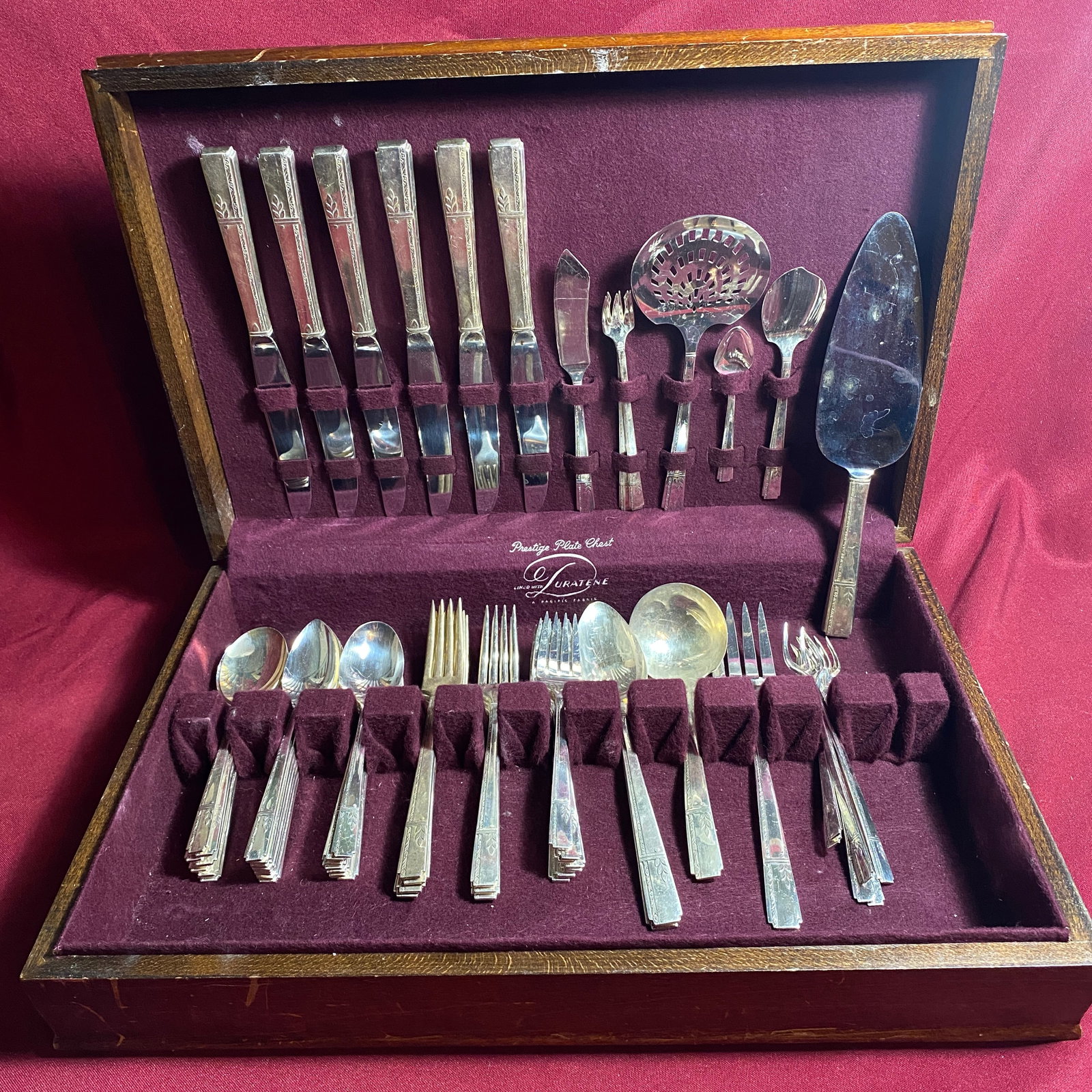 Prestige Silver-Plate Flatware with Box: Prestige Silver-Plate Flatware with Box