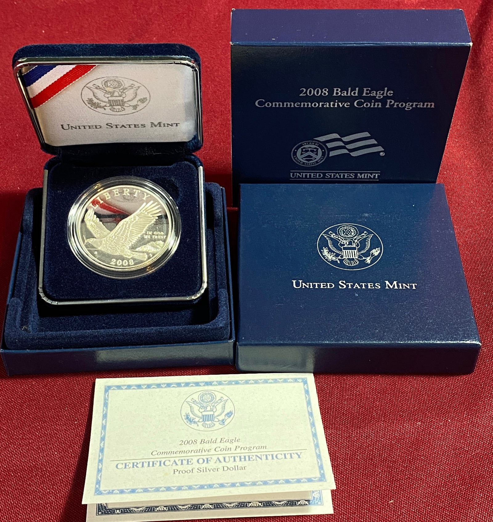 2008 U.S. Mint Bald Eagle Commemorative Proof Silver Dollar: 2008 U.S. Mint Bald Eagle Commemorative Proof Silver Dollar