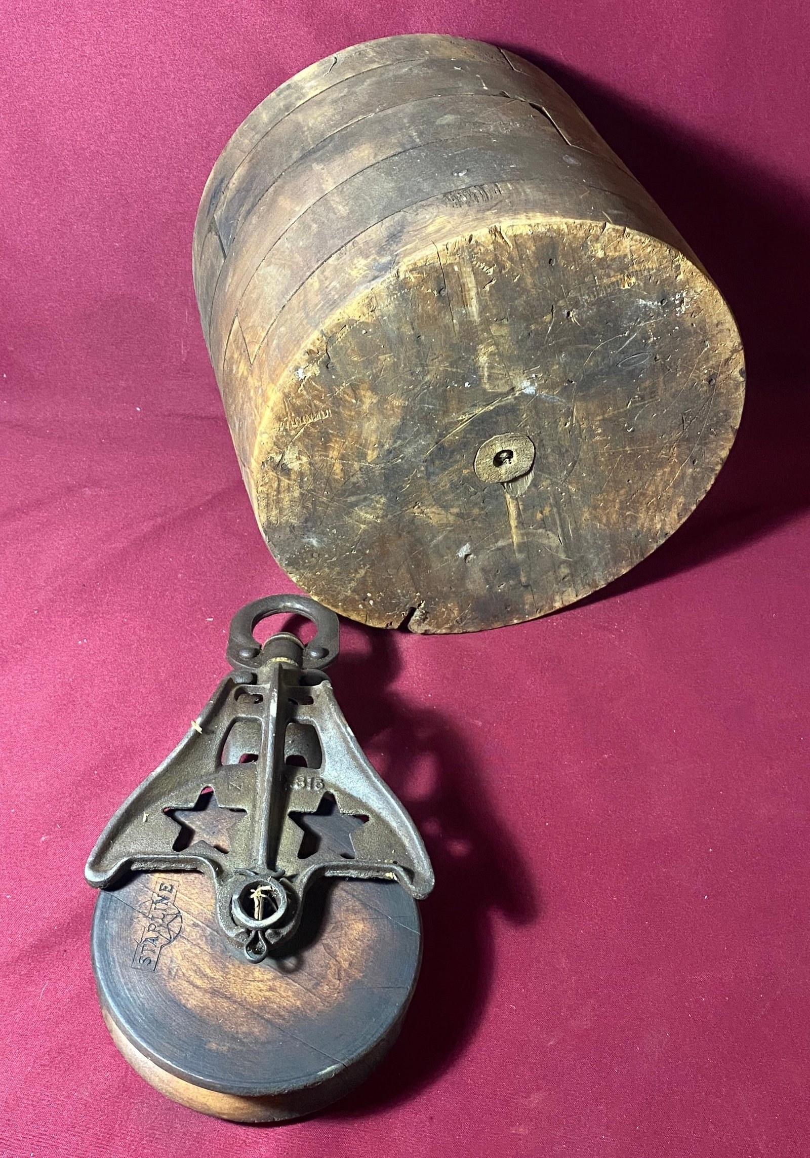 Wooden Block and Tackle (Starline X816) and Wooden Belt Pulley: Wooden Block and Tackle (Starline X816) and Wooden Belt Pulley