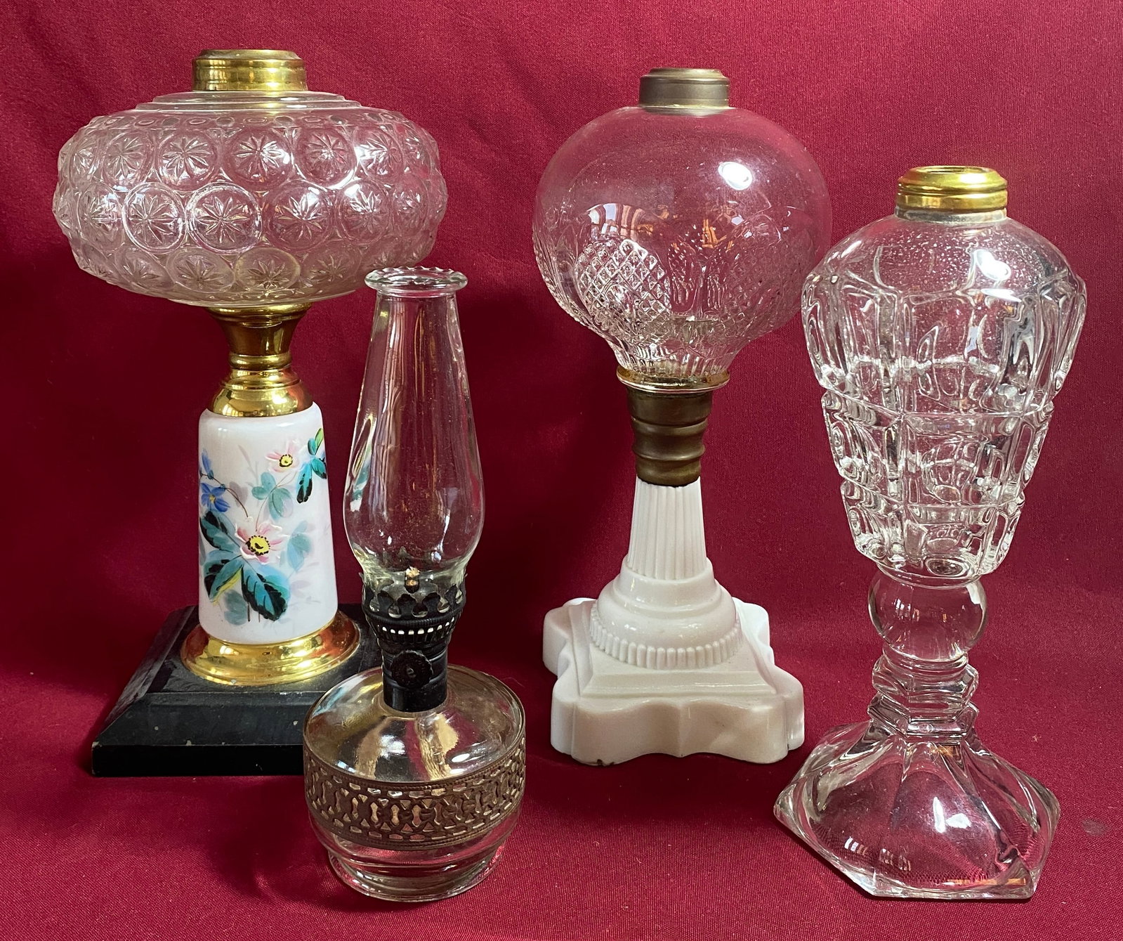 Four Older Glass Oil Lanterns - As Seen in Photos - Absolutely NO Shipping: Four Older Glass Oil Lanterns - As Seen in Photos - Absolutely NO Shipping