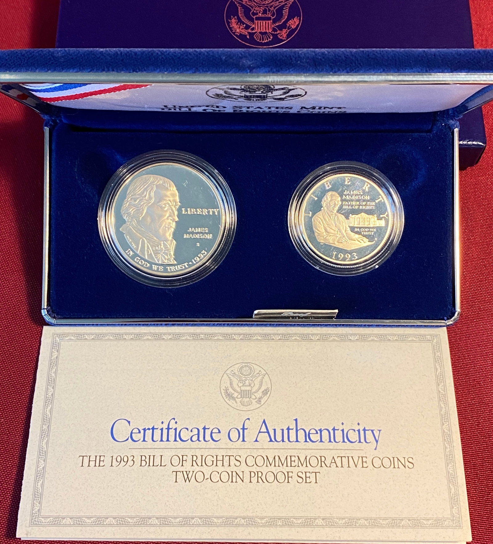 1993 U.S. Mint Bill of Rights Commemorative Two Coin Set: 1993 U.S. Mint Bill of Rights Commemorative Two Coin Set