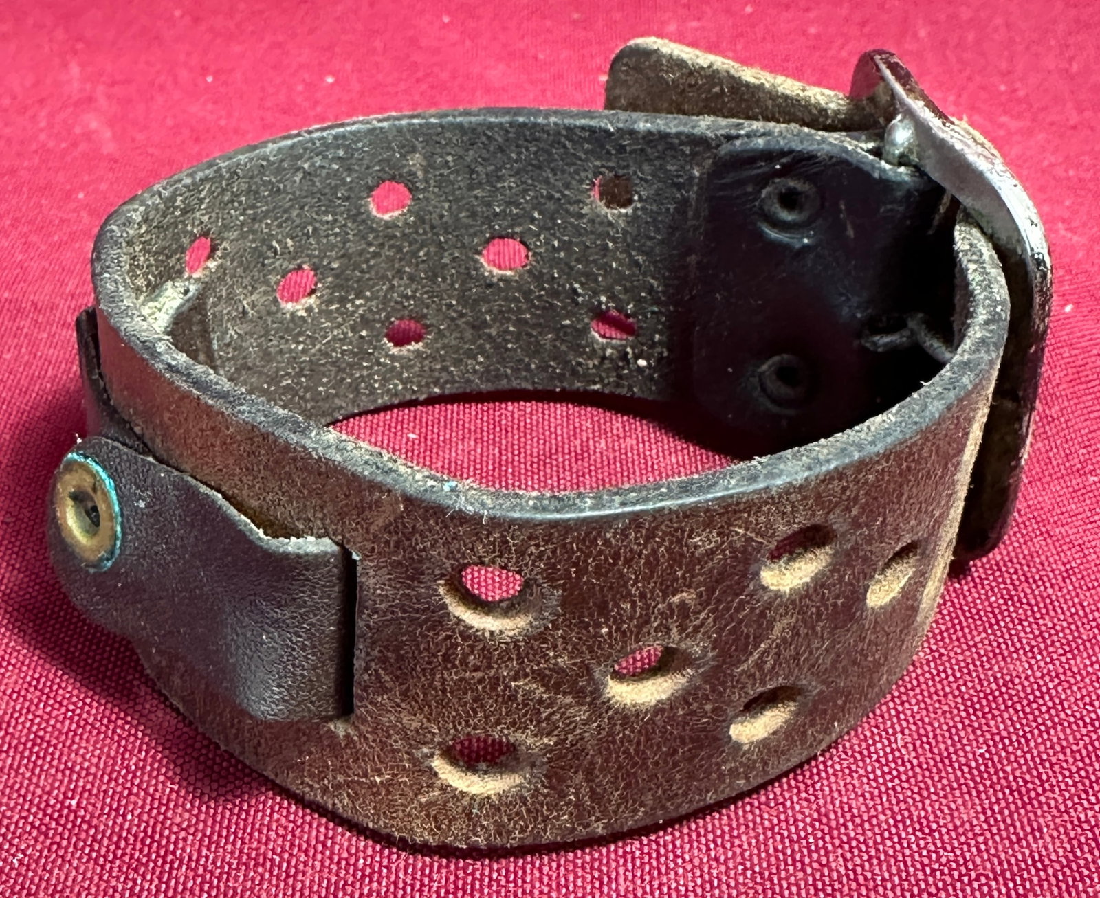 Old Wide Adjustable Leather Watchband: Old Wide Adjustable Leather Watchband