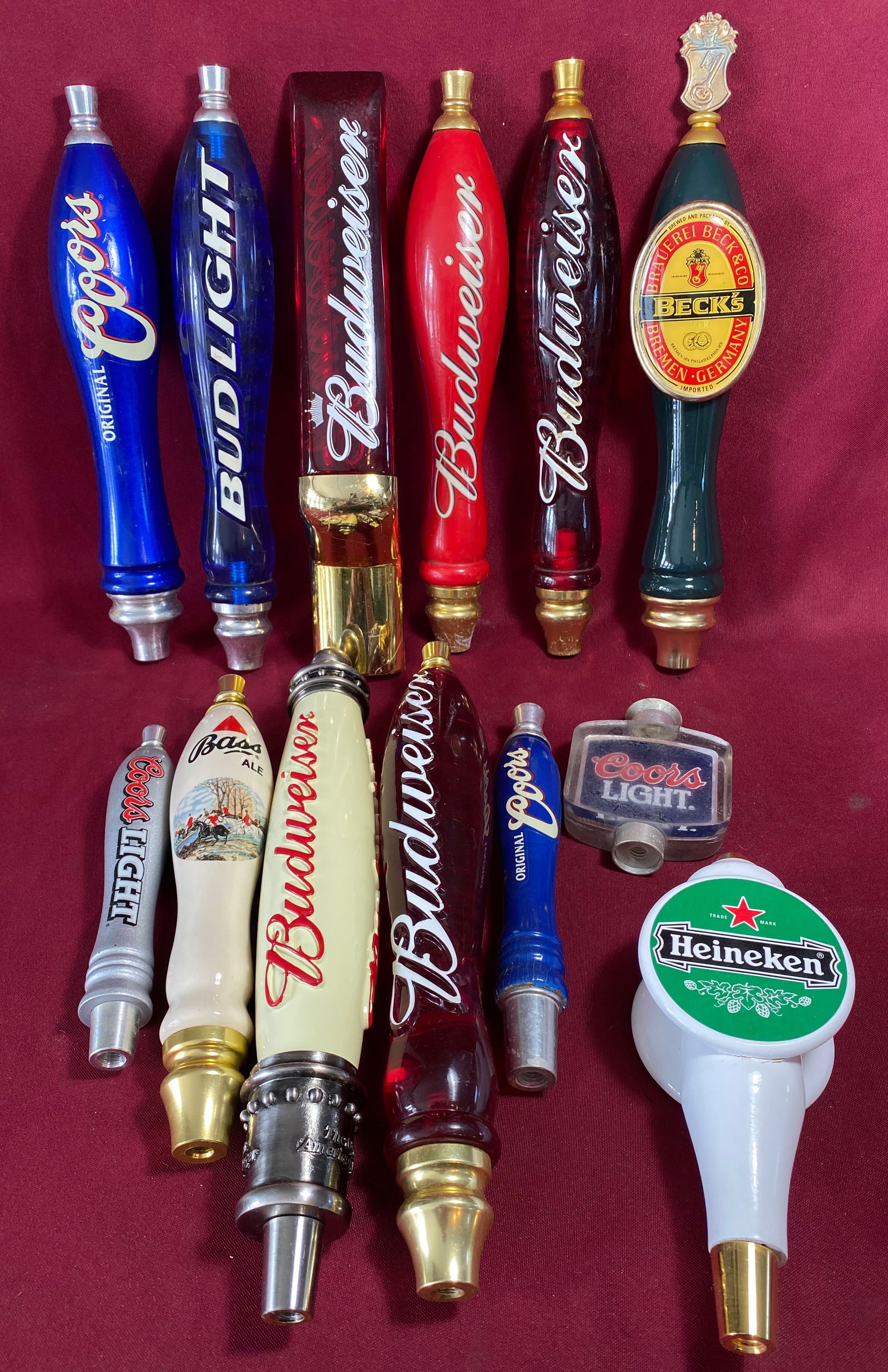 Thirteen Vintage Beer Taps - Budweiser, Coors, Bass, Etc.: Thirteen Vintage Beer Taps - Budweiser, Coors, Bass, Etc.