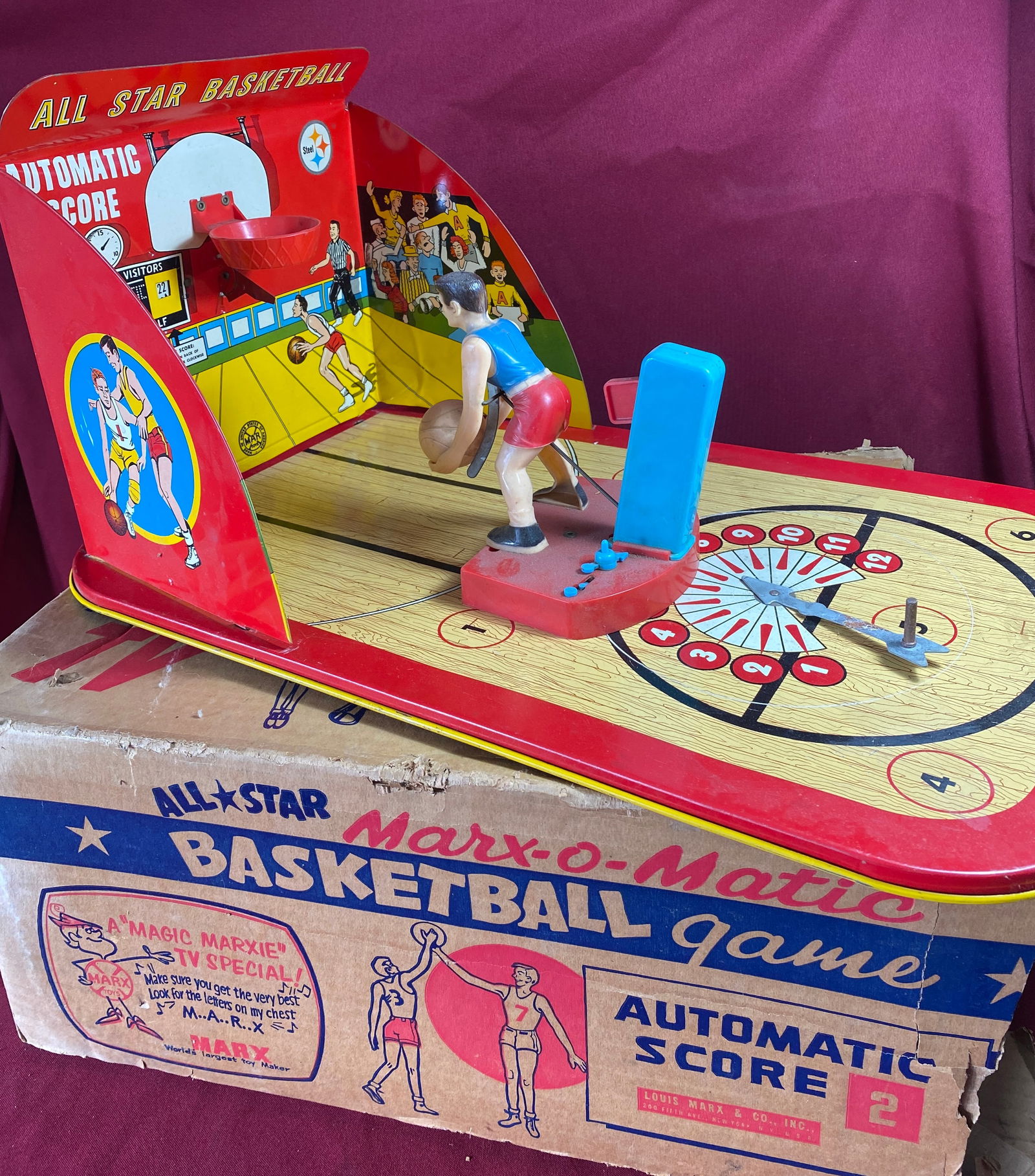 Marx Tin Litho Marxomatic Basketball Game Toy (1 of 11)