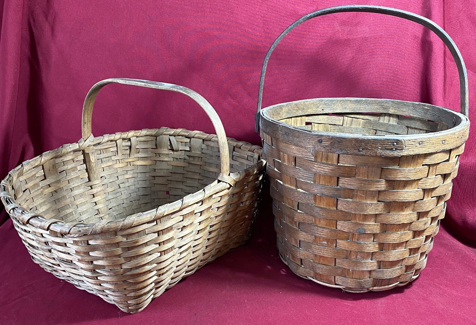 Two Vintage Handled Splint Gathering Baskets (1 of 12)