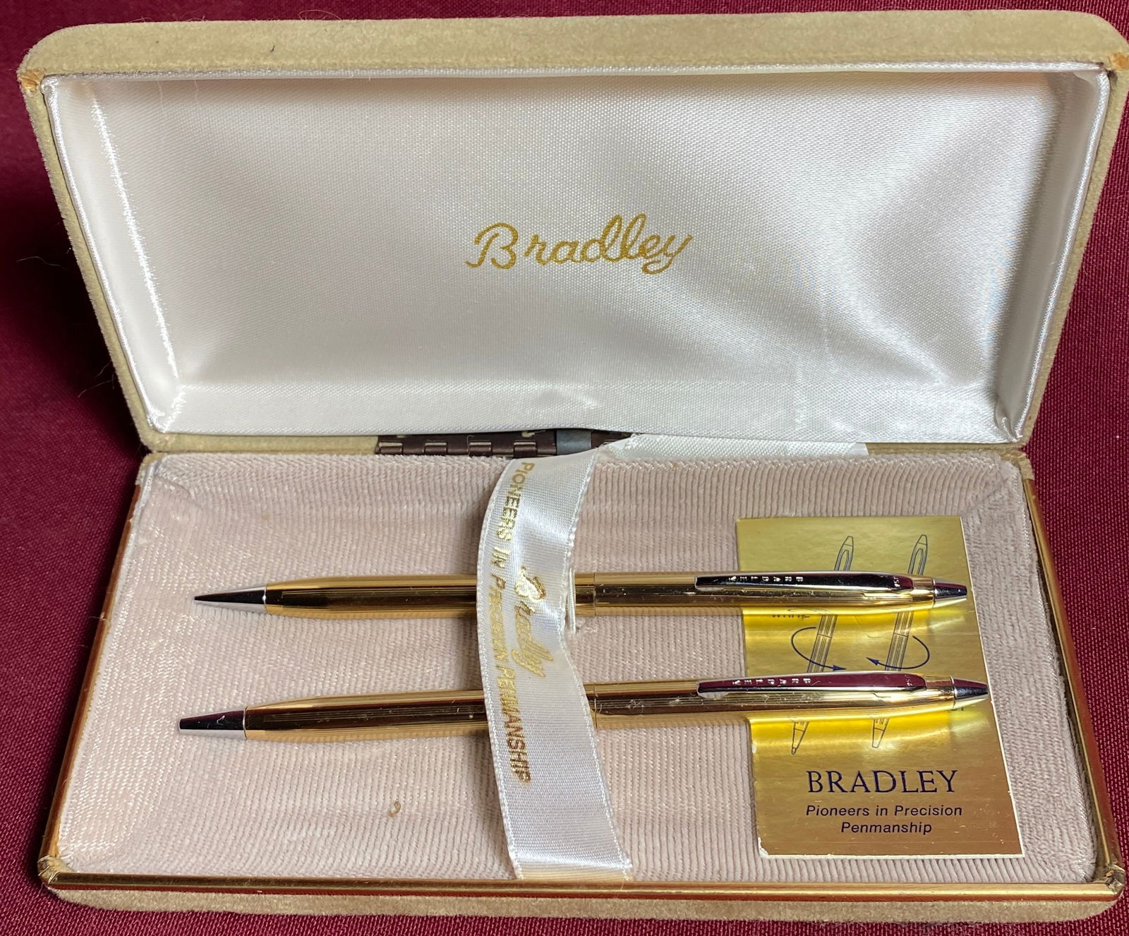 Bradley Pen & Pencil Set in Box with Paperwork: Bradley Pen & Pencil Set in Box with Paperwork