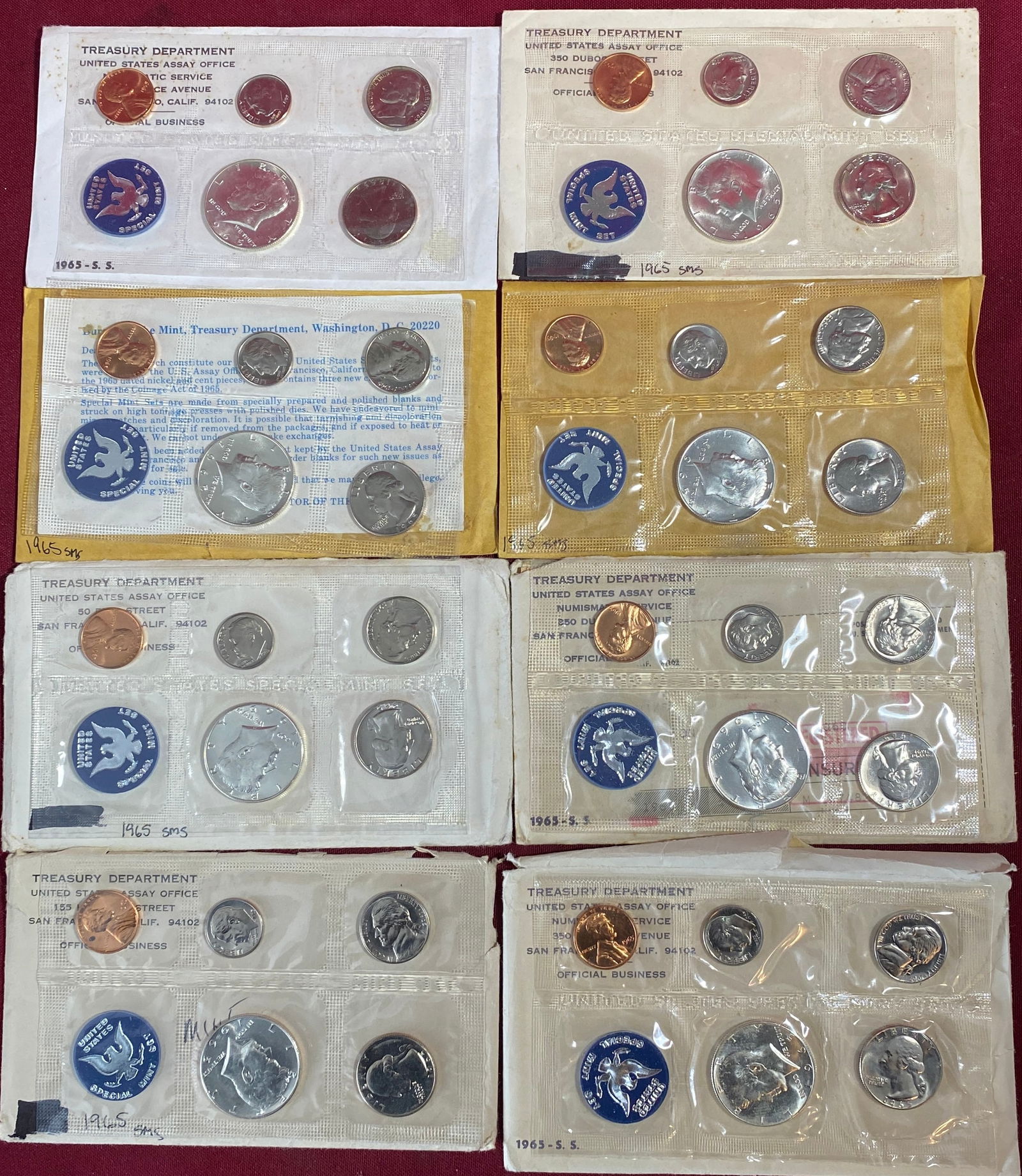 Eight 1965 U.S. Mint Coin Sets (1 of 3)