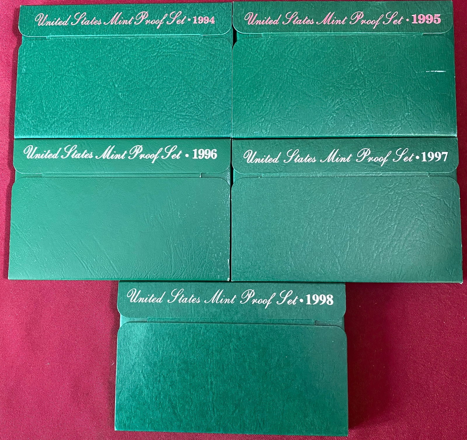 Five U.S. Mint Proof Sets - 1994-1998 (1 of 3)