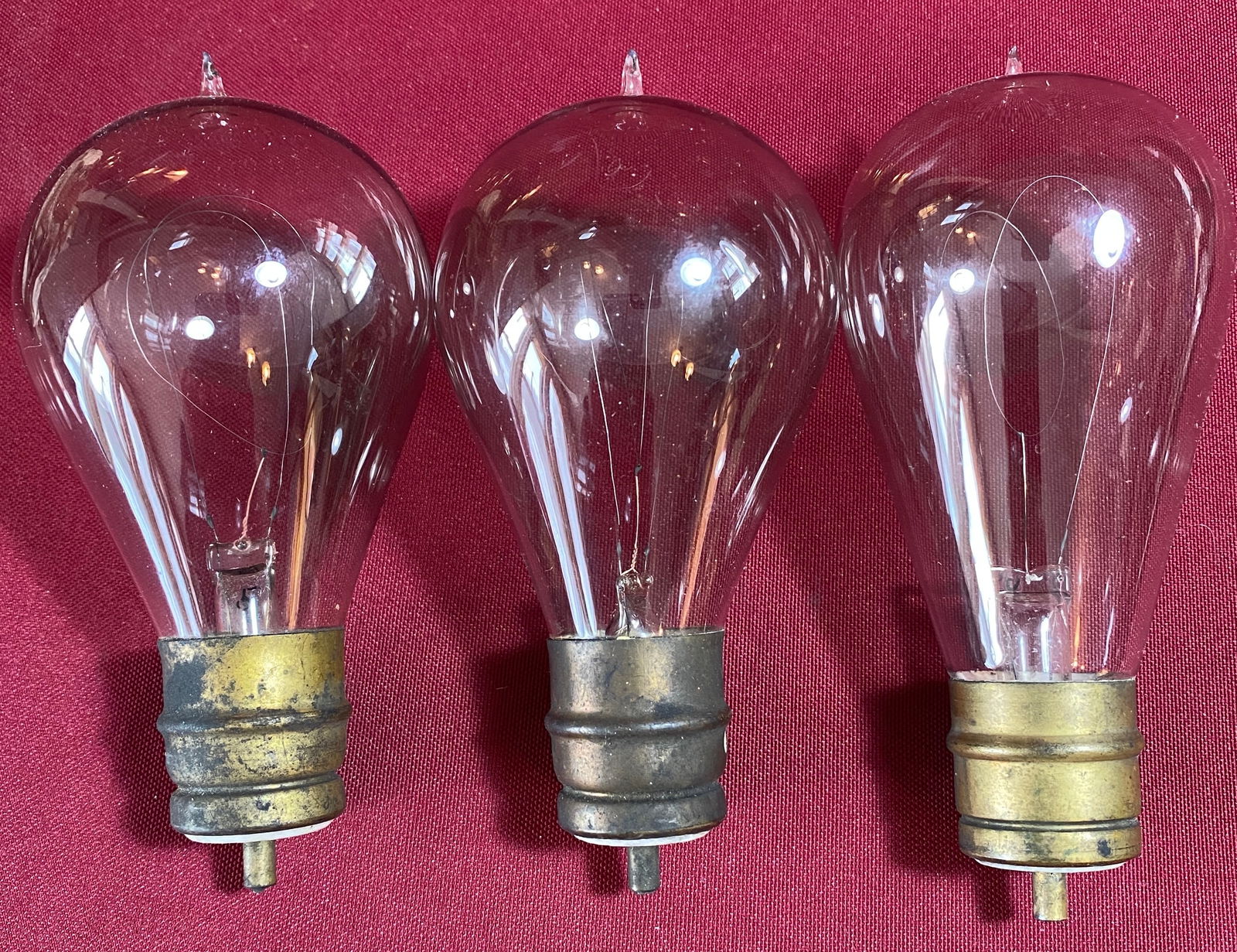Three Early Edison Light Bulbs: Three Early Edison Light Bulbs
