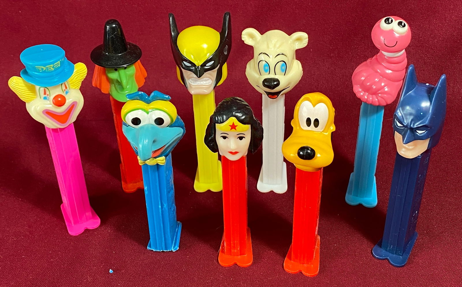 Collectible Pez Dispensers - Gonzo, Pluto, Wolverine, Clown, Wonder Woman, Batman, Etc.: Collectible Pez Dispensers - Gonzo, Pluto, Wolverine, Clown, Wonder Woman, Batman, Etc.