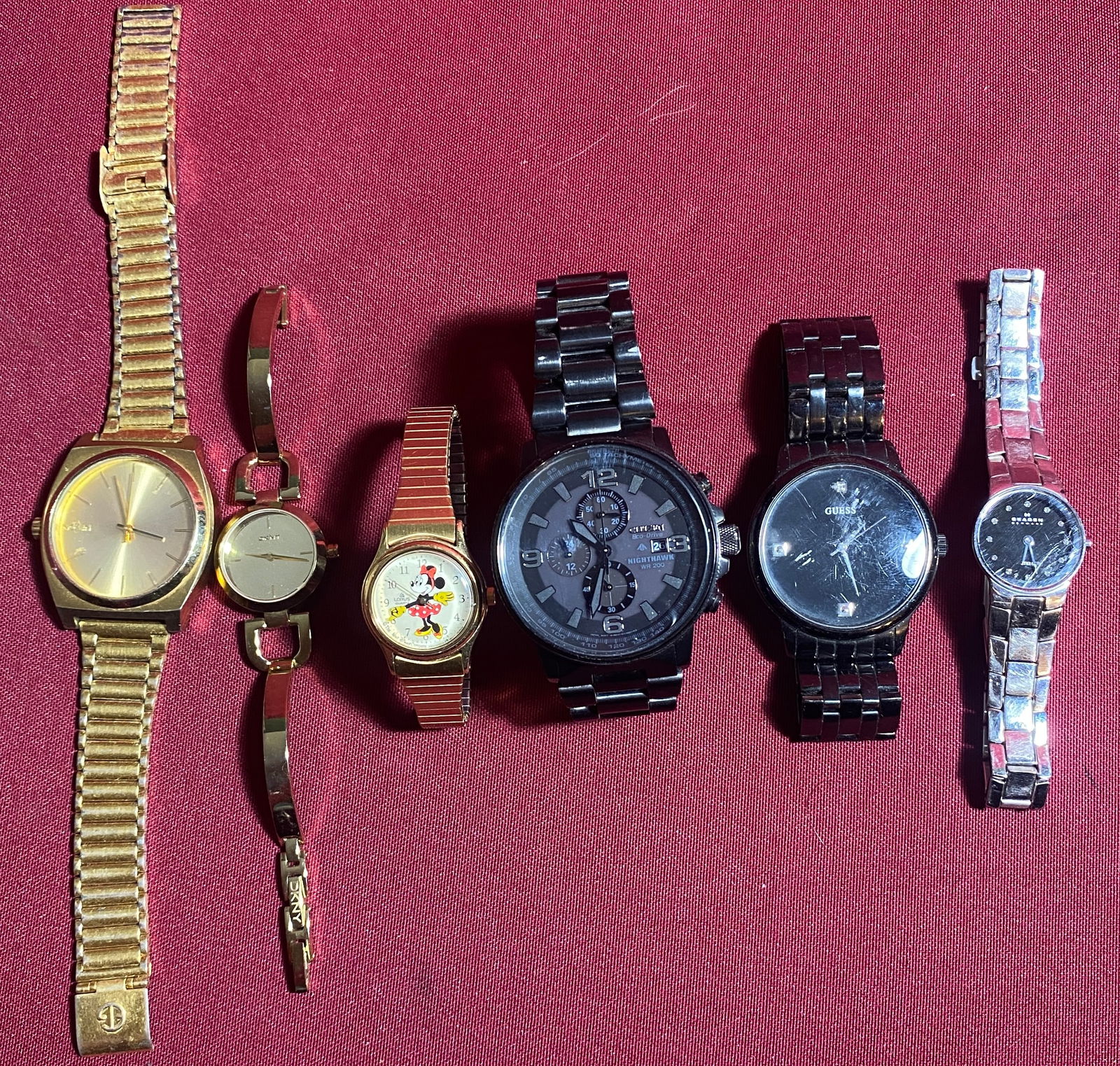 Six Collectible Vintage Watches - Guess, Citizen, Lorus Minnie Mouse, Etc. (1 of 11)