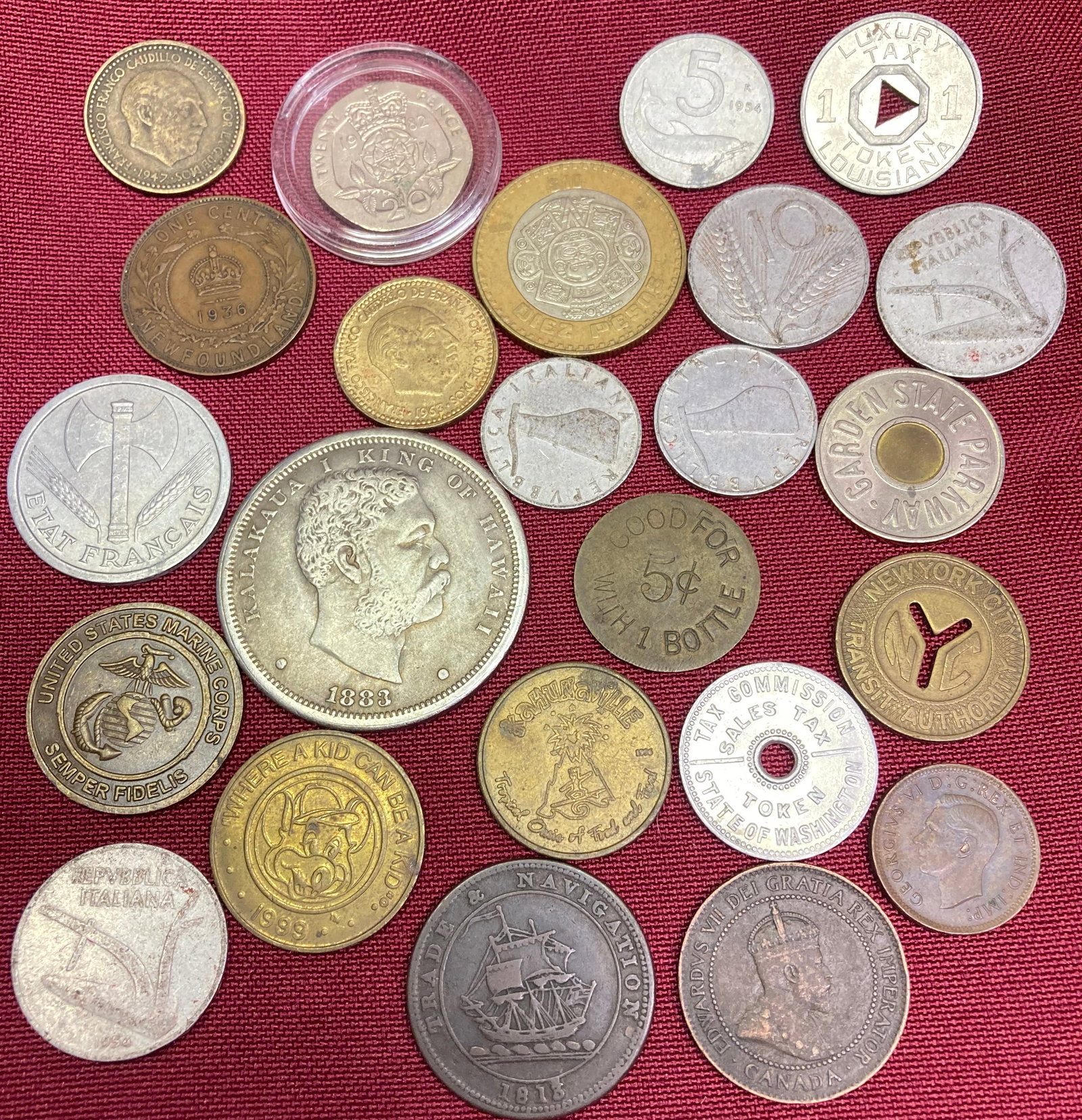 Assortment of Coins, Tokens, Etc. - Some Believed to be Silver (1 of 4)
