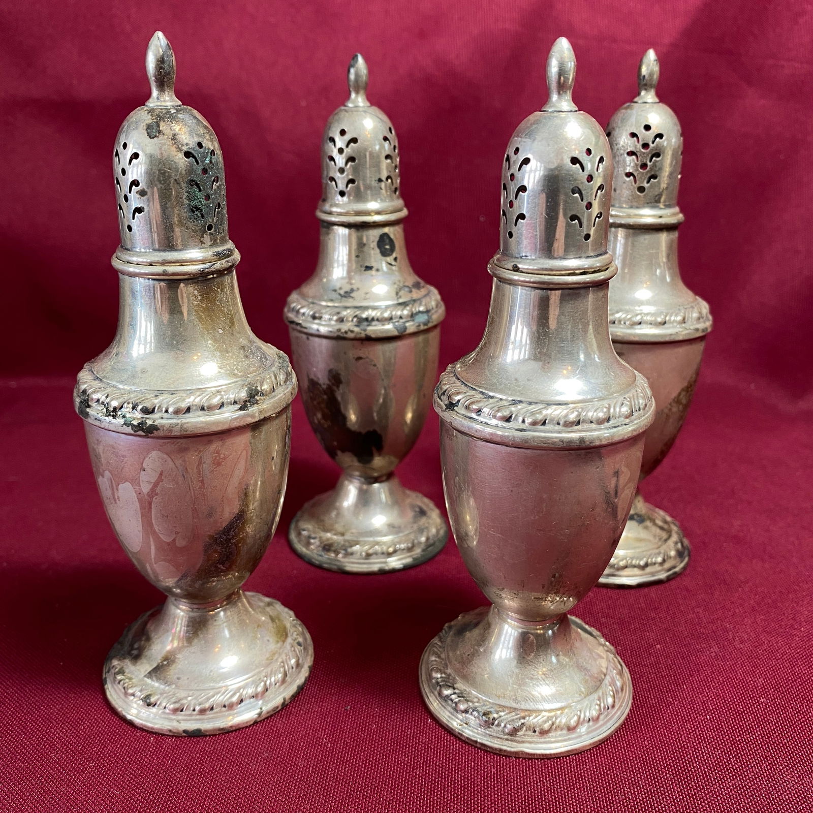 Four Rogers Sterling Weighted Salt and Pepper Shakers - 255 Grams (1 of 6)