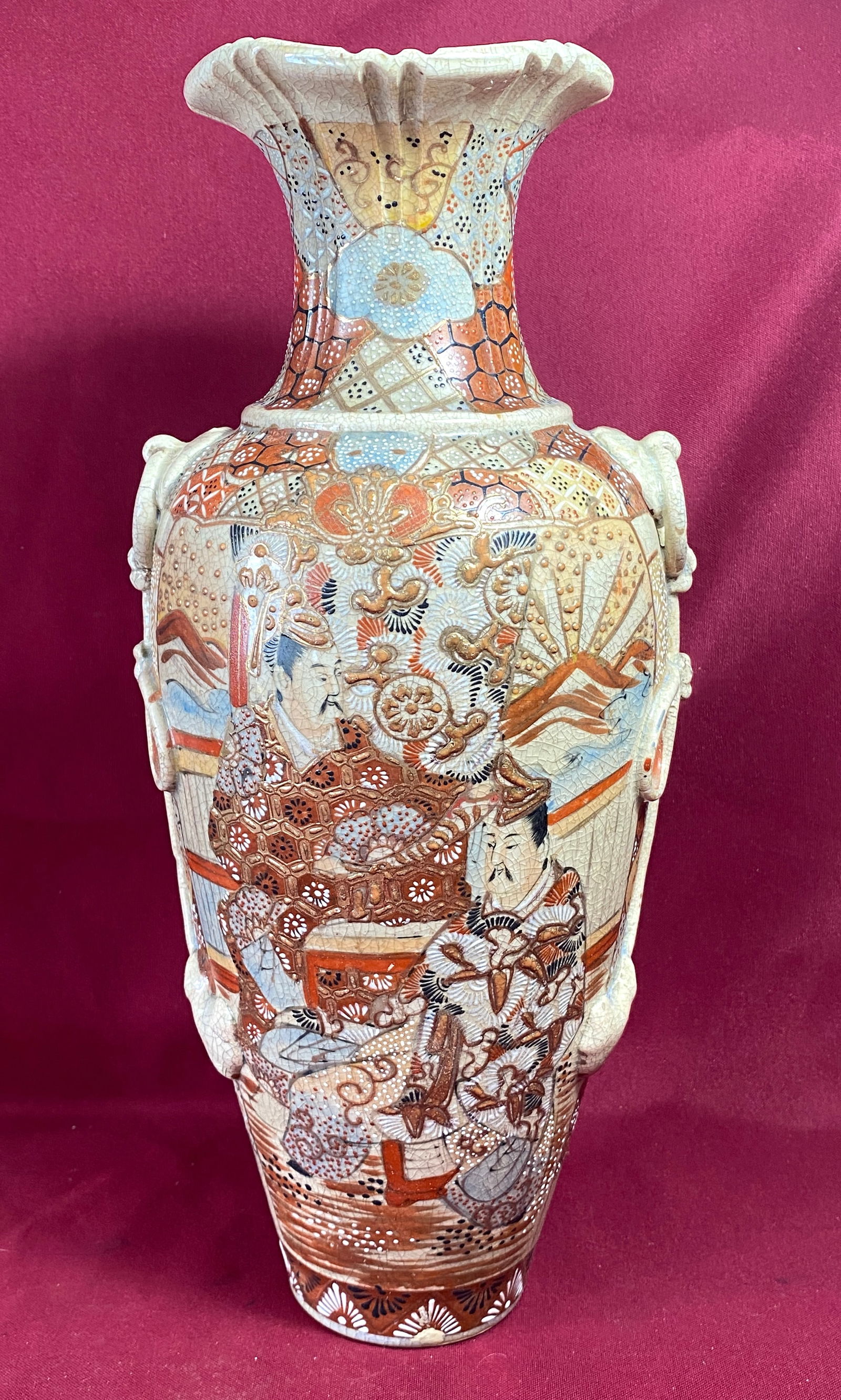 Antique Oriental Japanese Satsuma-Ware Vase - Likely From Meiji Period 1868-1912 (1 of 15)