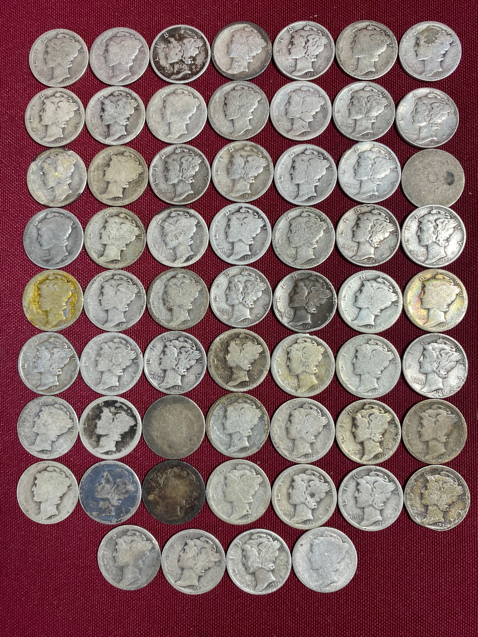 Fifty Mercury Silver Dimes: Fifty Mercury Silver Dimes