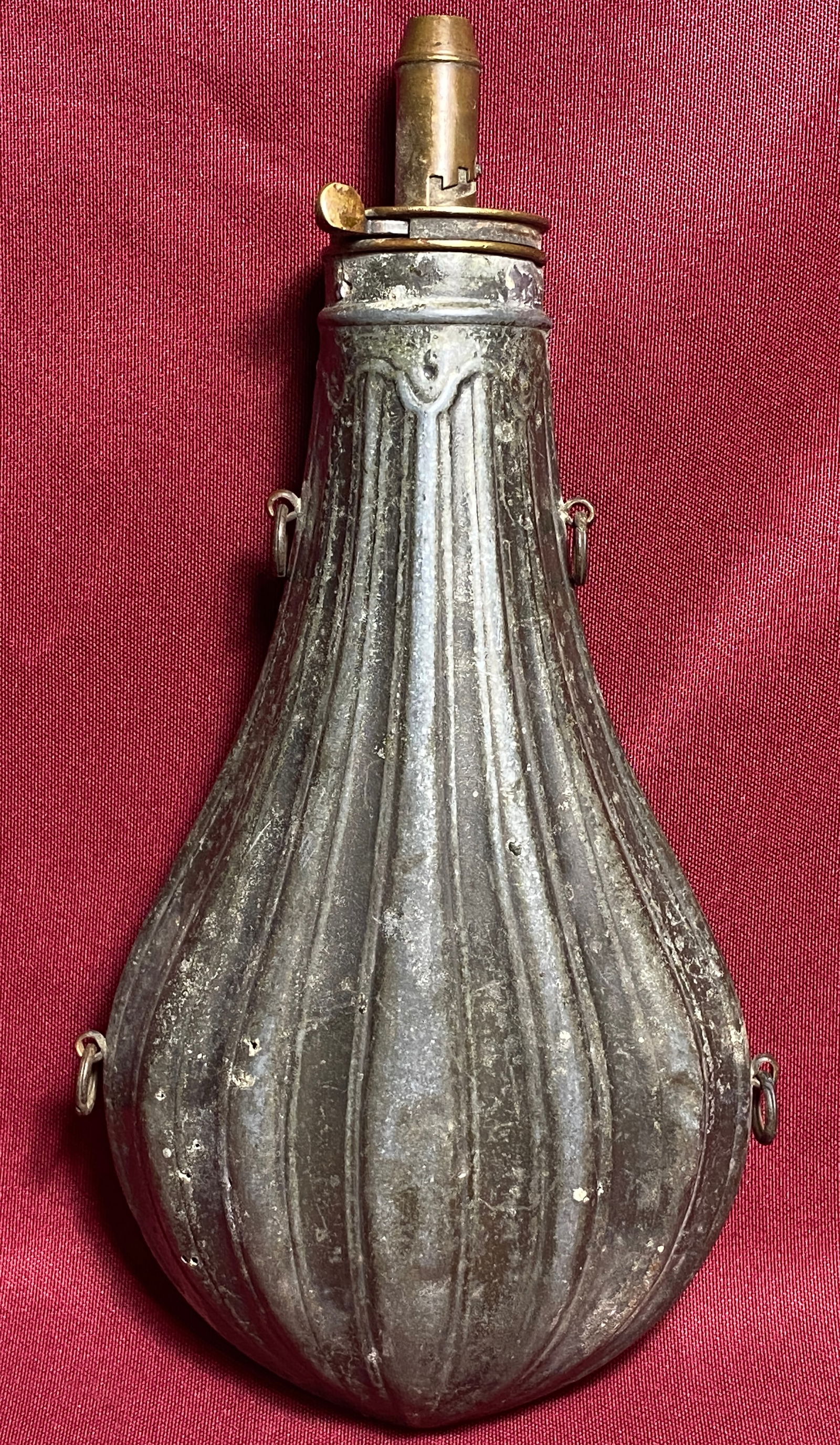 Pewter and Brass Powder Flask (1 of 7)