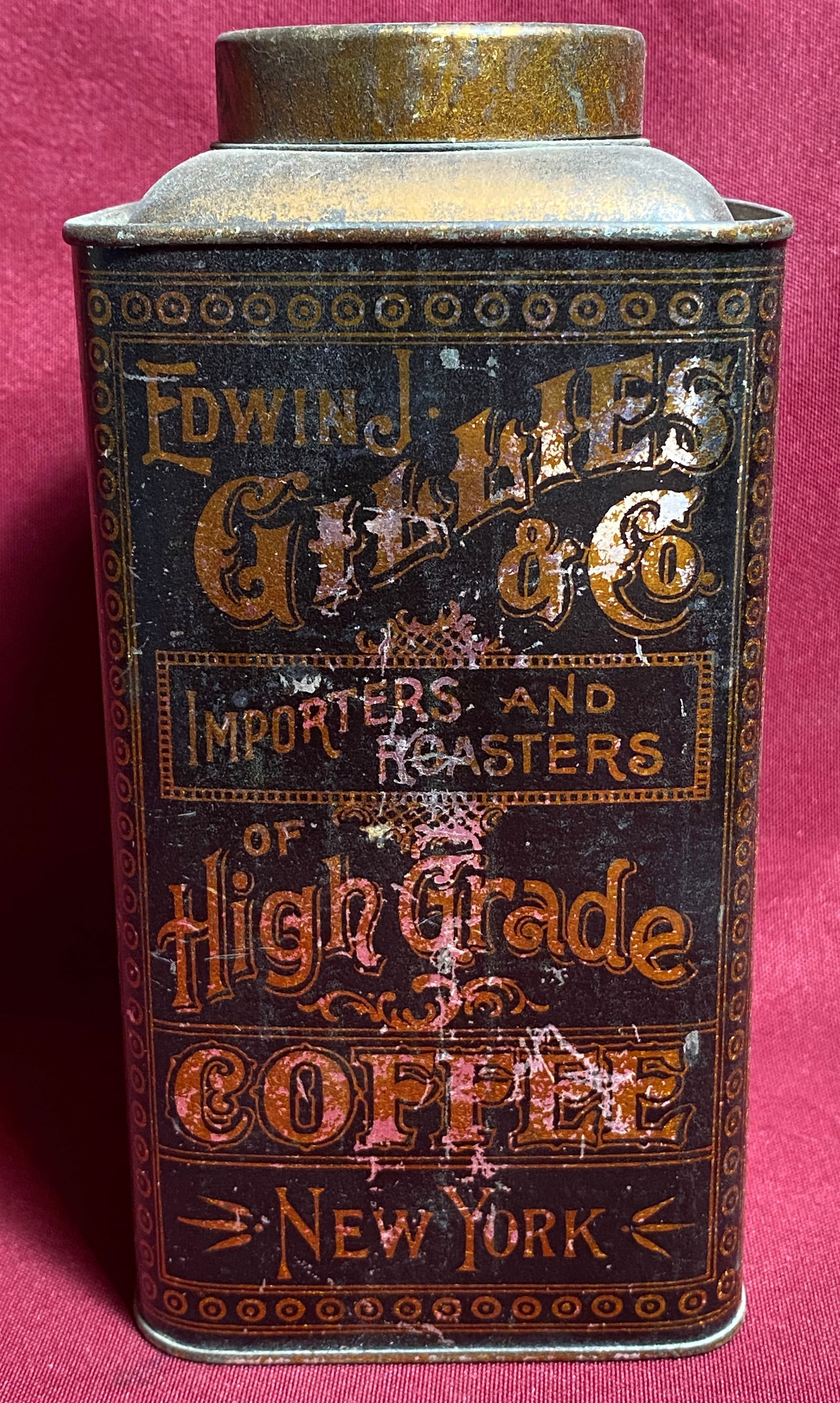 Edwin J. Gillies High Grade Coffee Advertising Tin (1 of 8)
