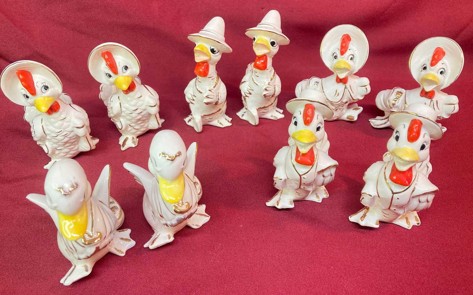 Five Pairs of Nippon Yoko Boeki Ceramic/Porcelain Duck Figures (1 of 4)