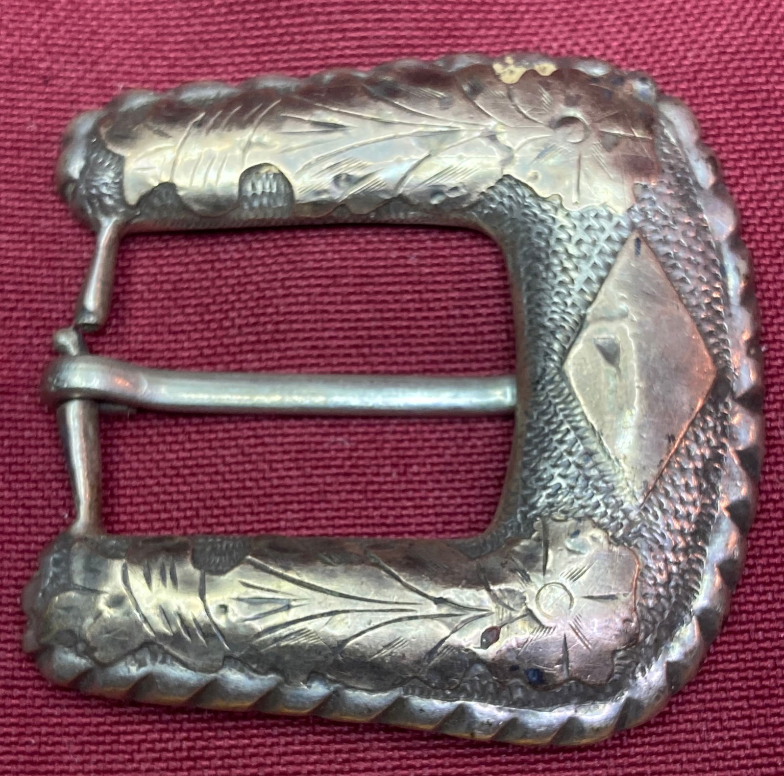 Decorative Sterling Silver Mexican Belt Buckle - 40 Grams (1 of 6)