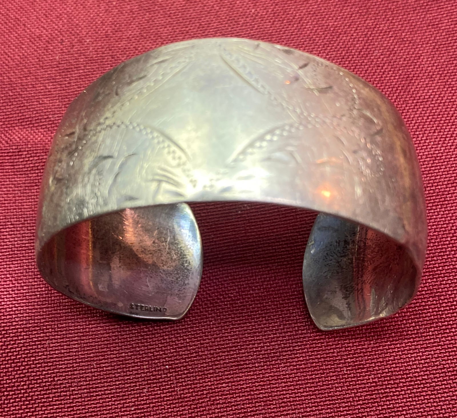 Sterling Silver Ornate Cuff Bracelet - 34.2 Grams (1 of 5)