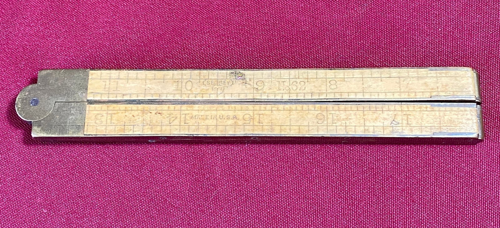 Stanley Boxwood and Brass 24" Folding Ruler: Stanley Boxwood and Brass 24" Folding Ruler