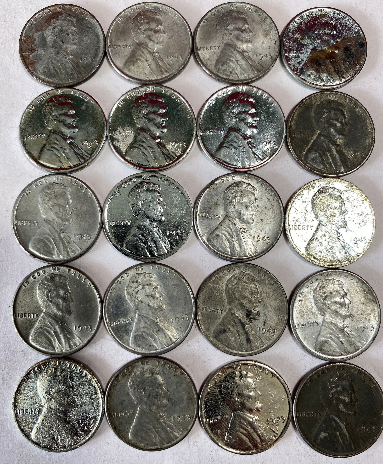 Twenty Wartime Steel Lincoln Pennies: Twenty Wartime Steel Lincoln Pennies