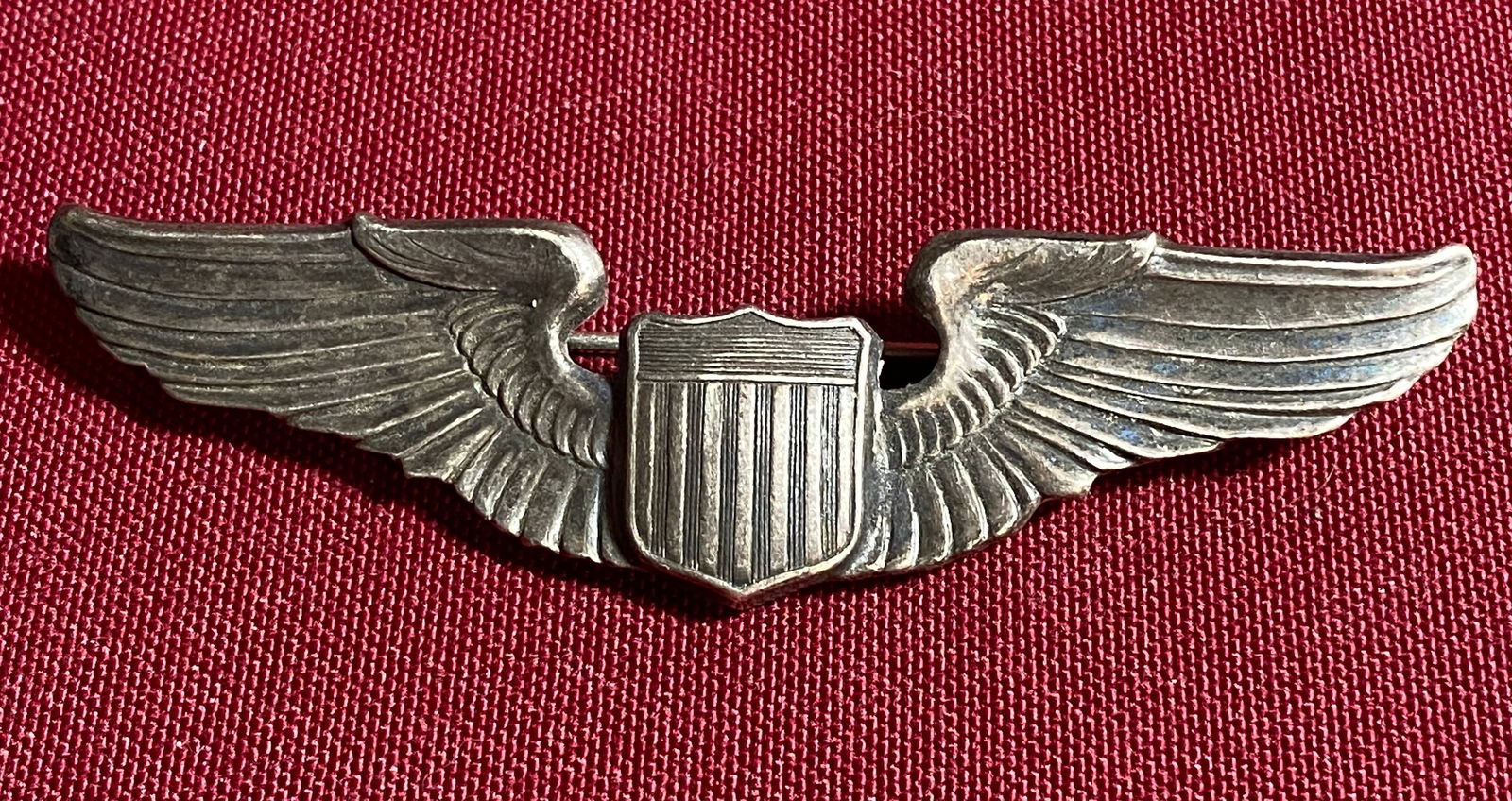 Original WWII U.S.A. AF Army Airforce 3" Sterling Silver Pilot Wings - 27.03 Grams: Original WWII U.S.A. AF Army Airforce 3" Sterling Silver Pilot Wings - 27.03 Grams