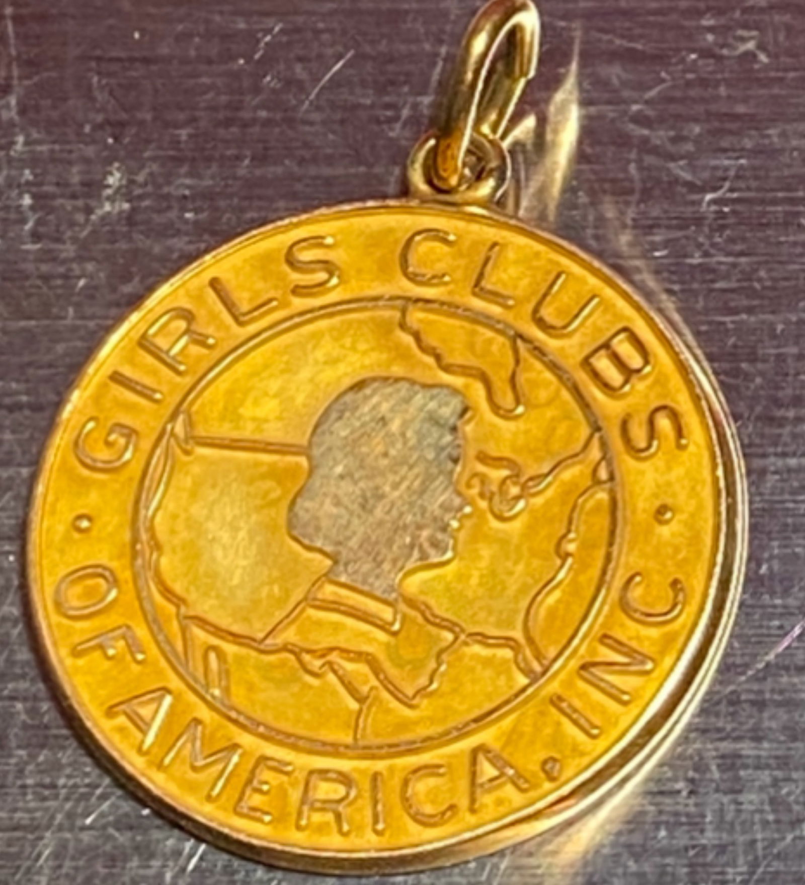 10K Gold Girl's Club of America Charm Pendant - 3.93 Grams: 10K Gold Girl's Club of America Charm Pendant - 3.93 Grams