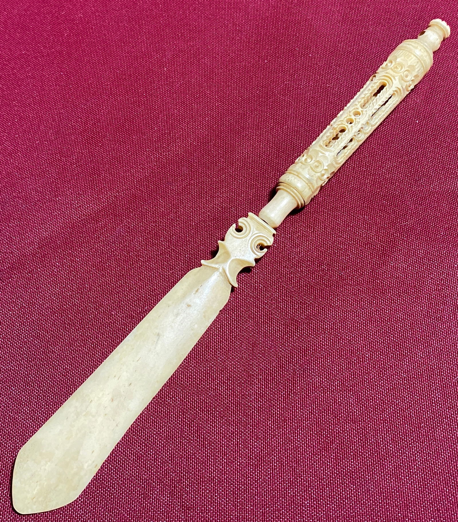 Antique Ornate Stanhope Letter Opener - Needle Case - Wax Seal Stamp - Image of Abbot Hall No.1 (1 of 11)