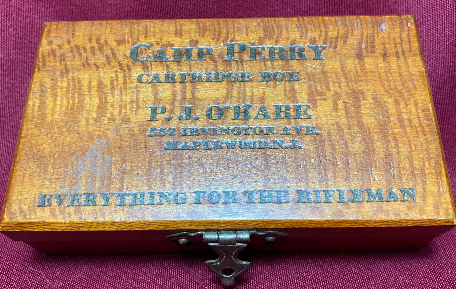 Birds-Eye Maple Older Camp Perry Cartridge Box for Twenty-Two Shells (1 of 7)