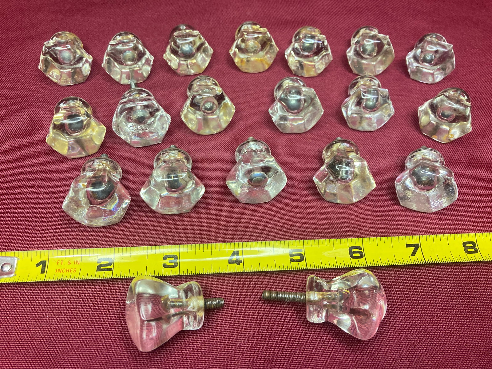 Twenty-One Inch Hexagon Glass Antique Drawer Knobs/Pulls (1 of 4)