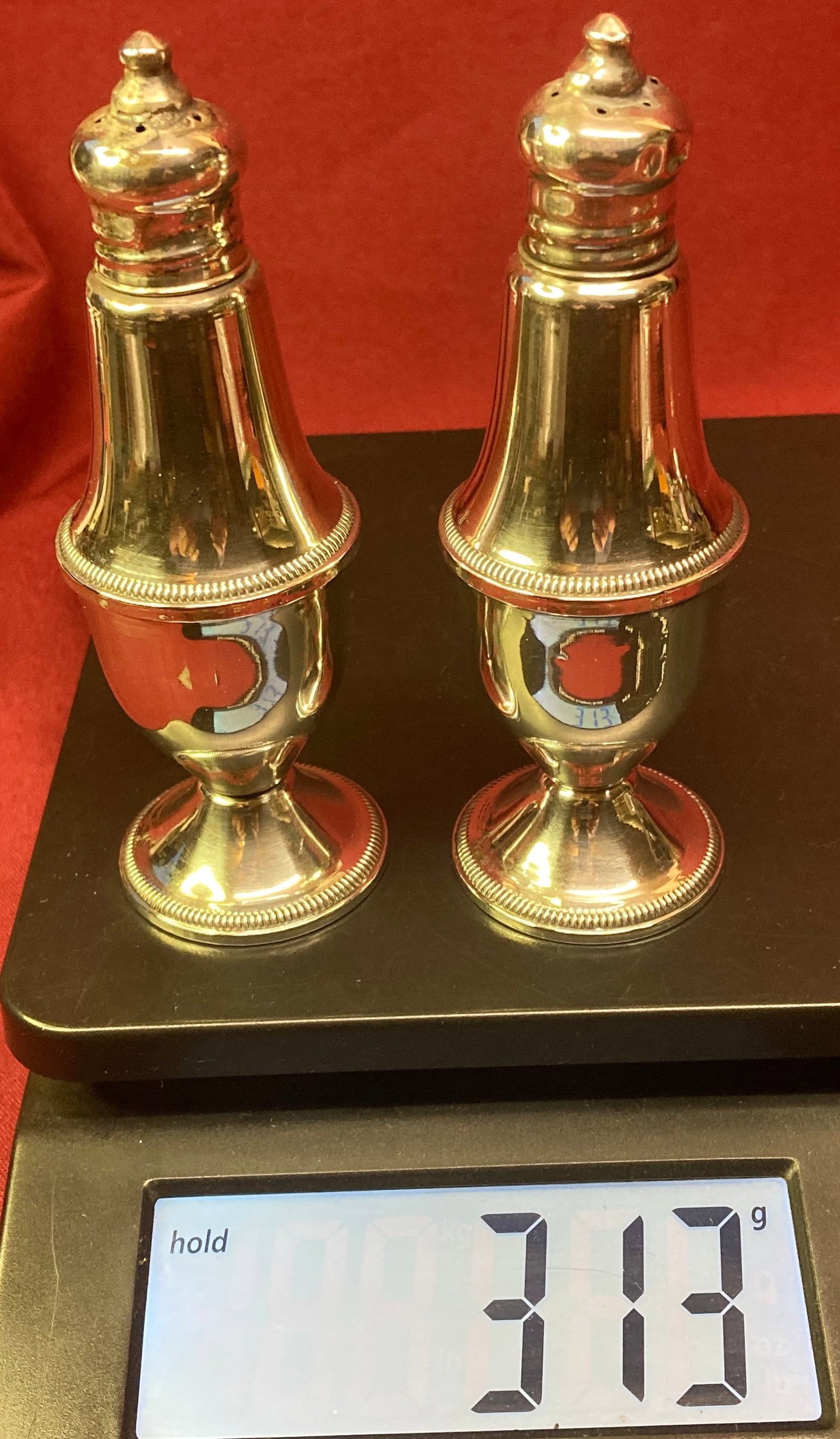 Pair of Sterling Silver Duchin Creation Weighted Salt & Pepper Shakers - 313 Grams (1 of 4)