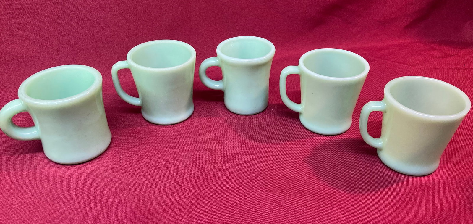 Five Jadeite Coffee Mugs - Mostly Fire King (1 of 4)