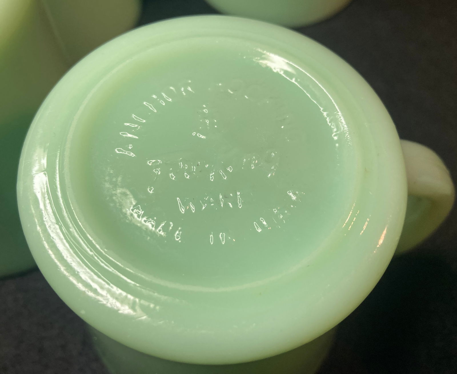 Five Jadeite Coffee Mugs - Mostly Fire King - 3