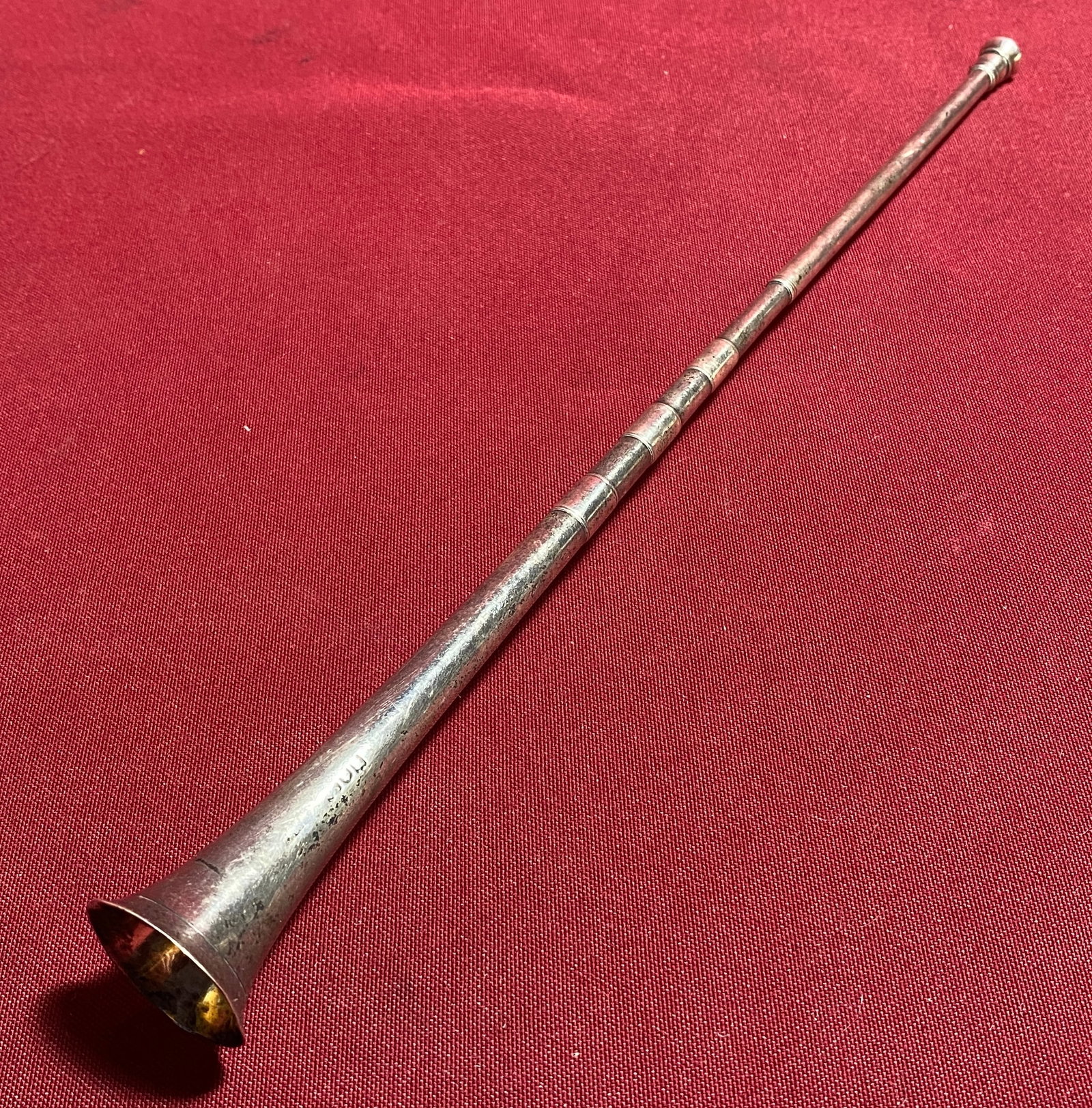 Antique Sterling Silver Hunting Horn - 46 Grams - Hallmarked - Can Just Make Out the Turned-Up Tail (1 of 11)