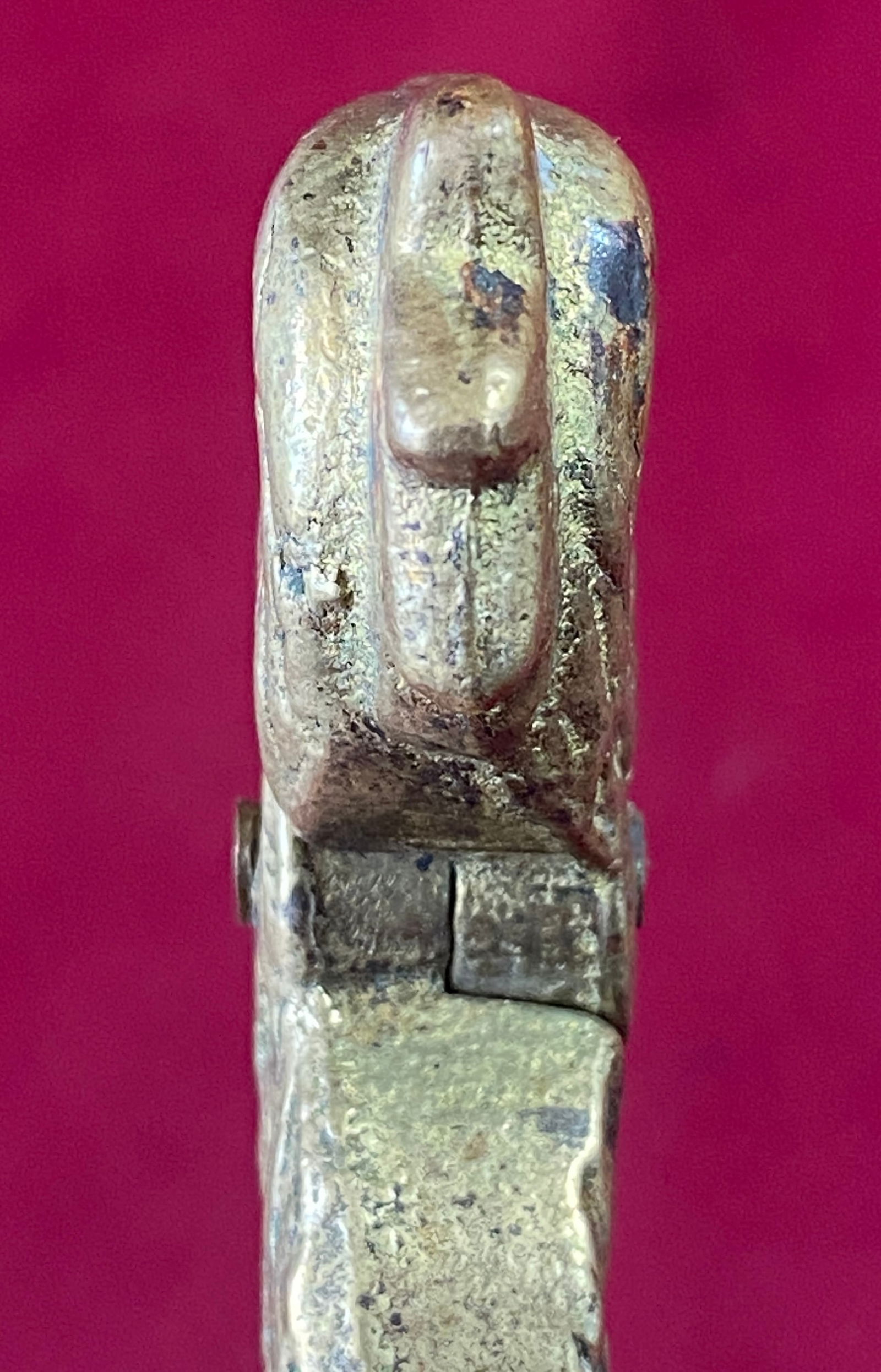 Older Brass Rooster Shaped Nutcracker - 9