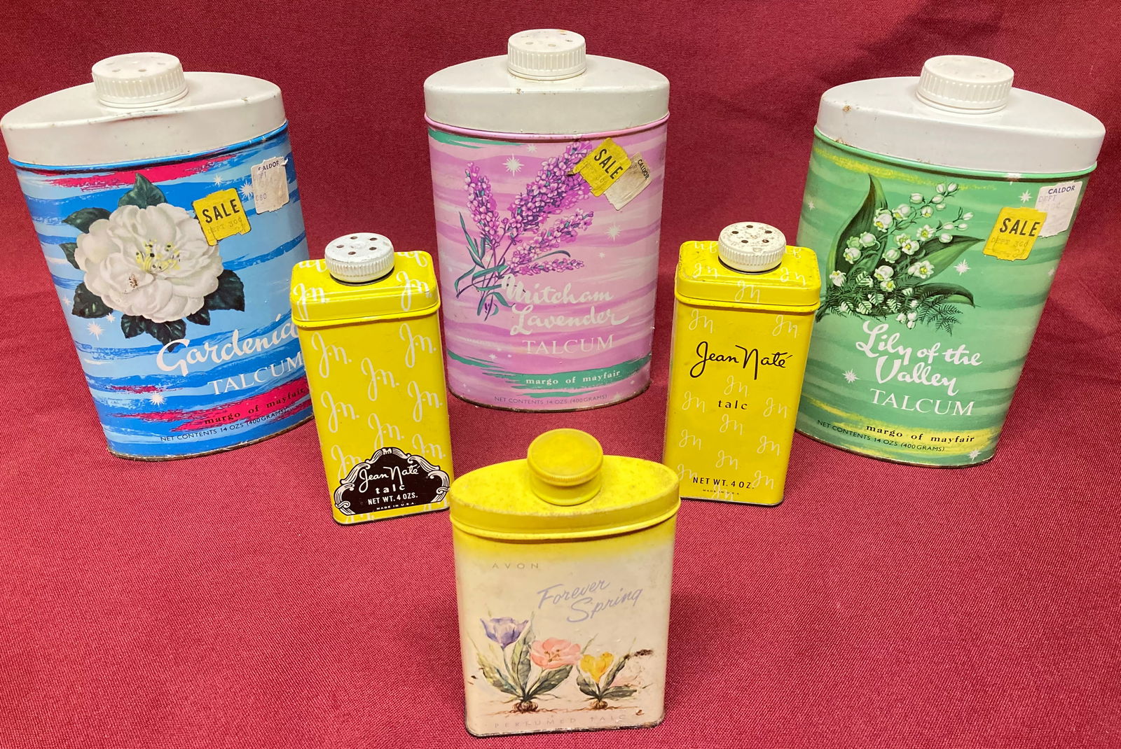 Vintage Talcum Powder Decorative Tins, Etc. - Margo of Mayfair, Avon, Jean Nate, Etc.: Vintage Talcum Powder Decorative Tins, Etc. - Margo of Mayfair, Avon, Jean Nate, Etc.